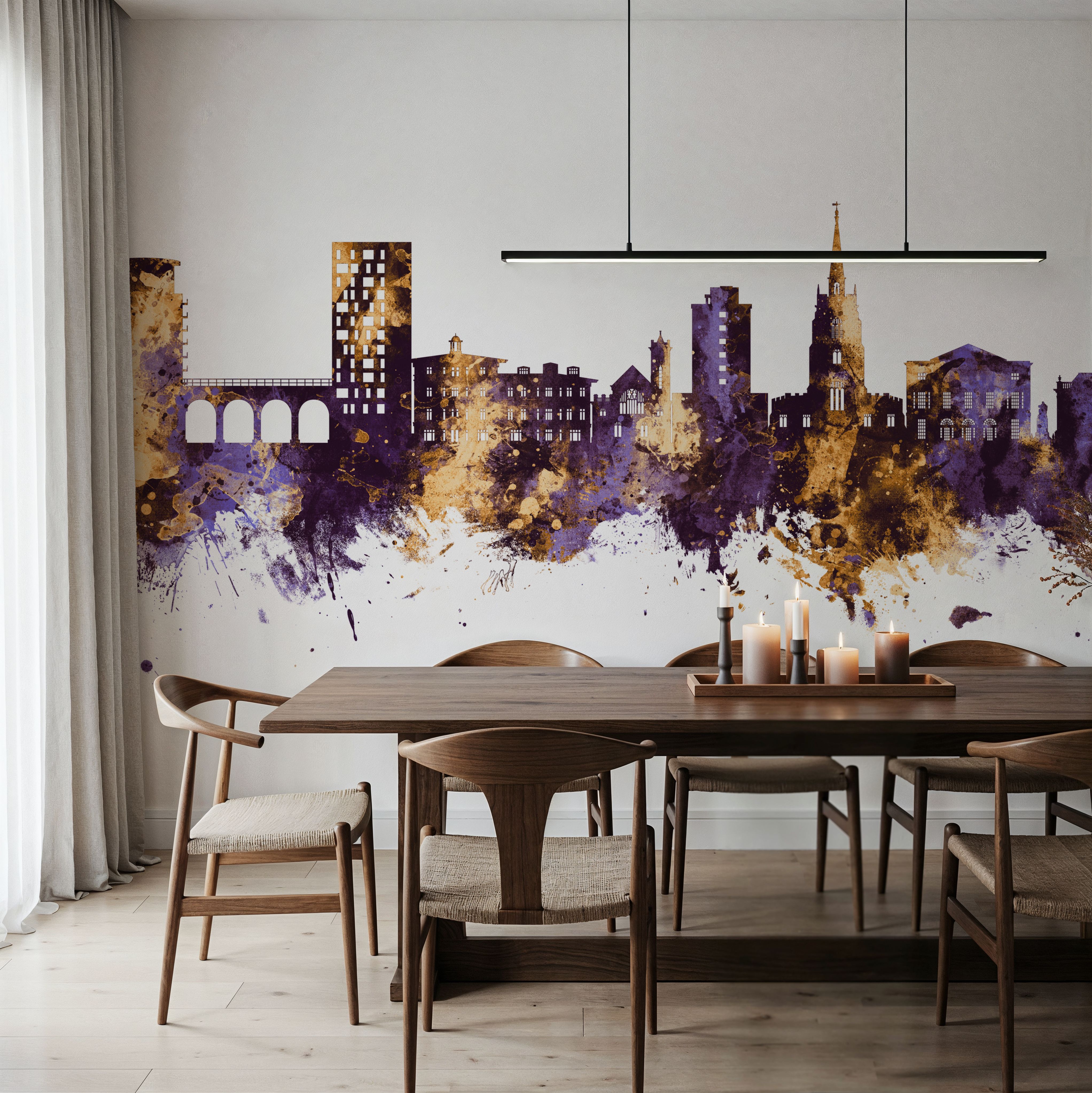 Chelmsford England Skyline Purple & Gold