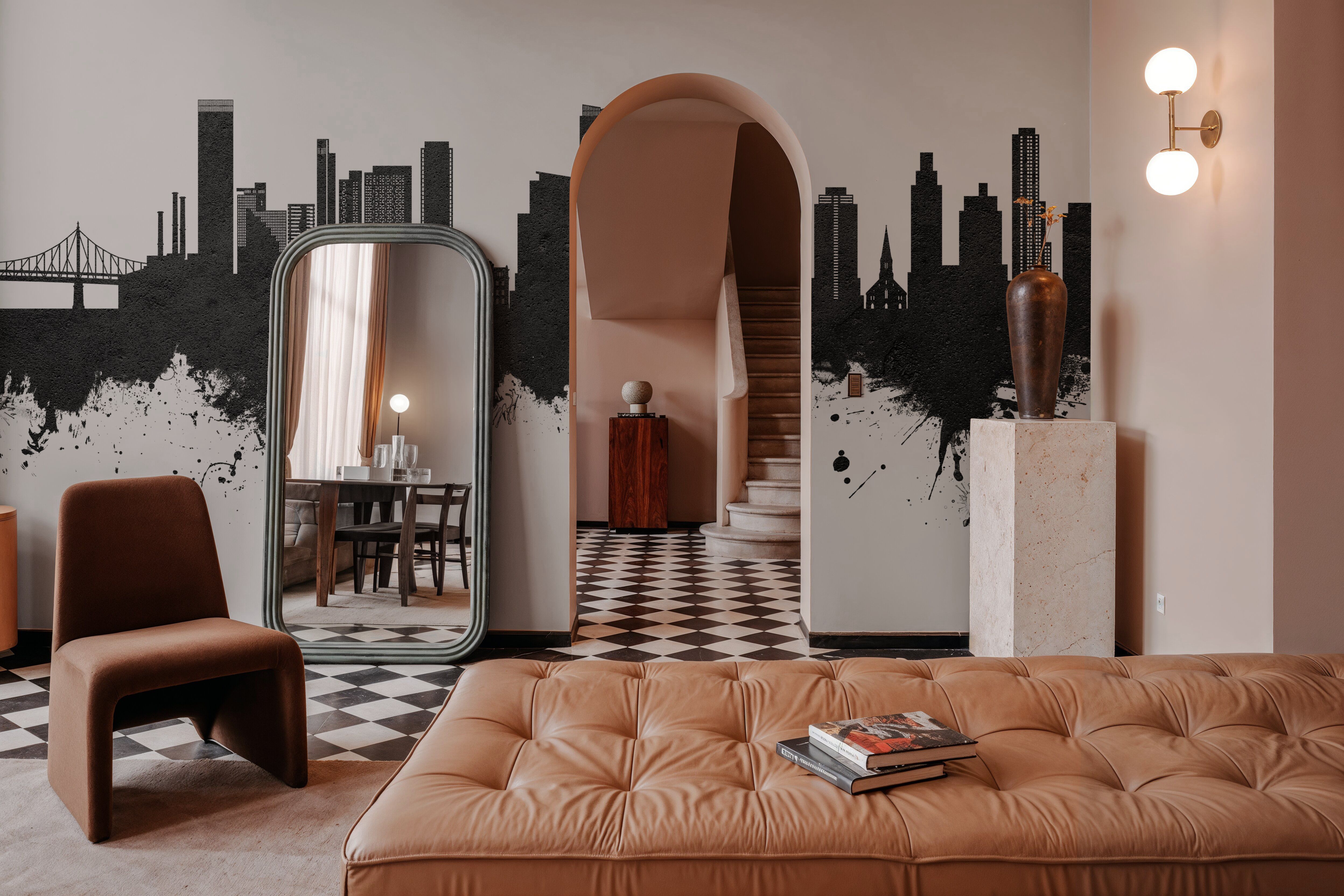 Queens New York Skyline Black & White