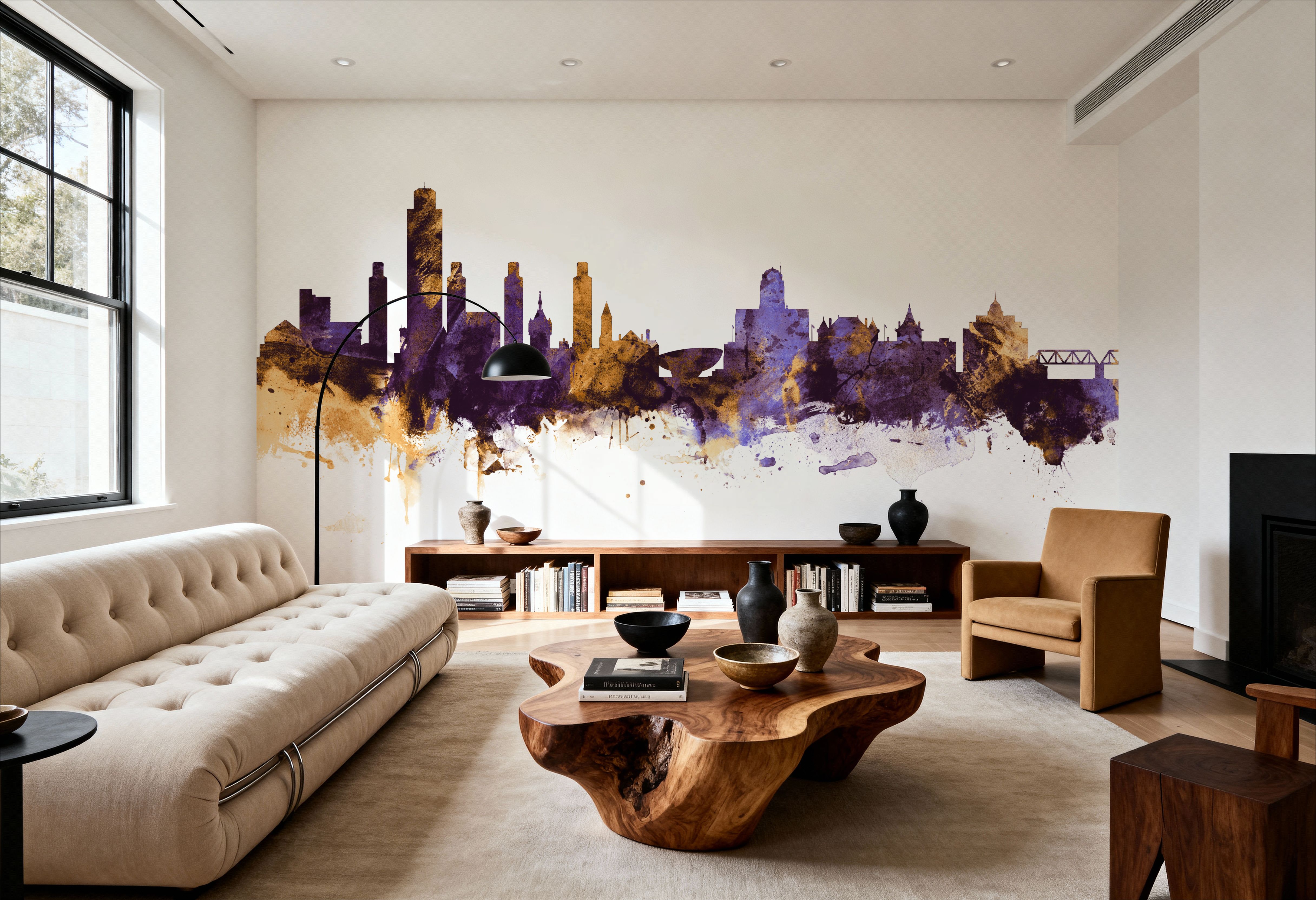 Albany New York Skyline Purple & Gold