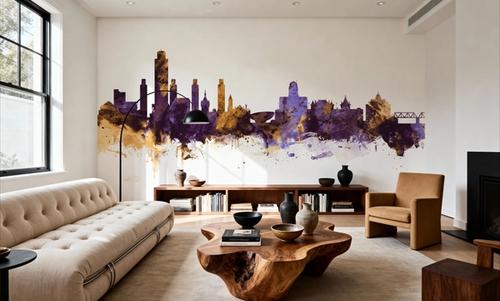 Albany New York Skyline Purple & Gold
