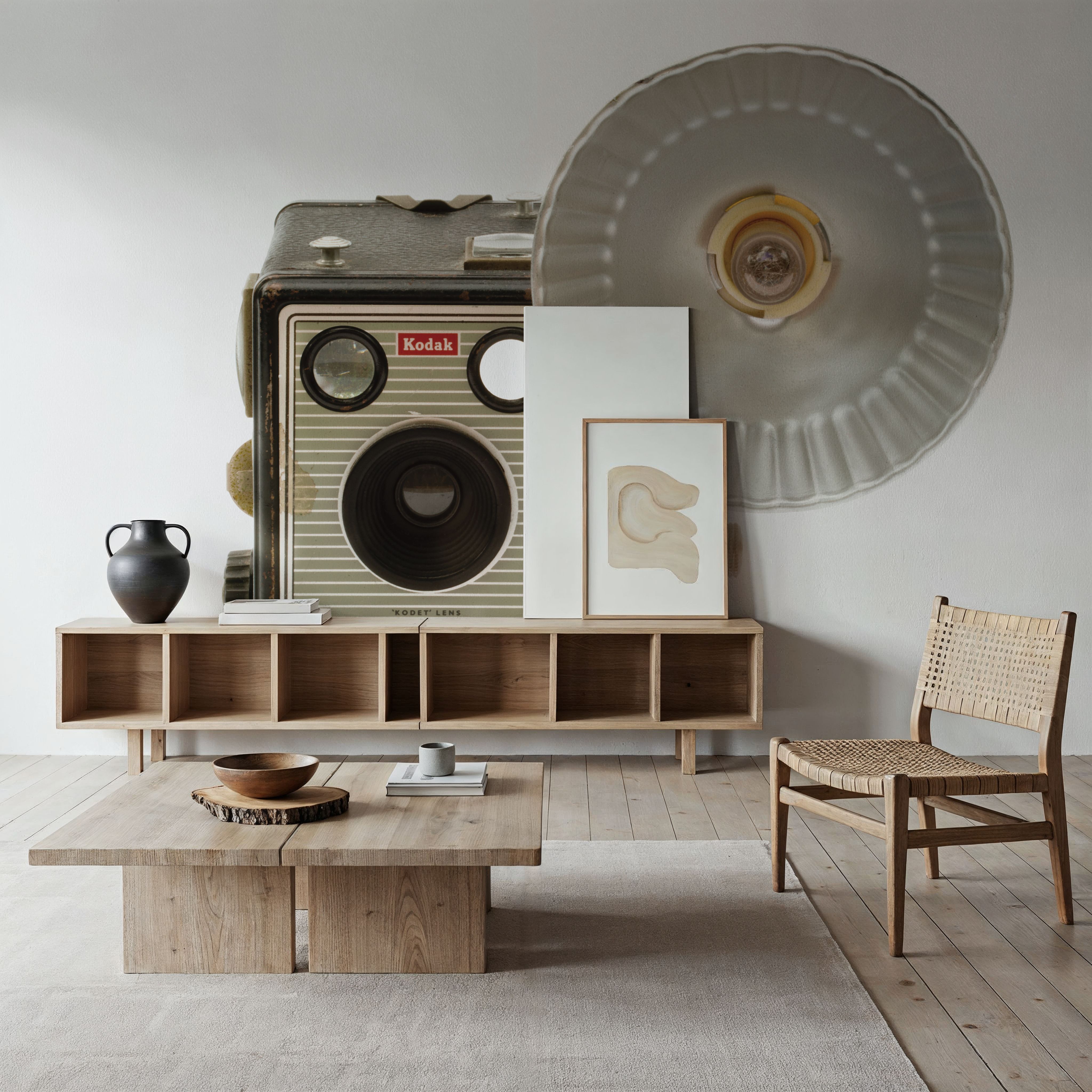 Wall Mural - Flash Bulb Camera - Hobbies mural wallpaper - Brown - Offices - Wallism US - Premium, Textured or Peel & Stick