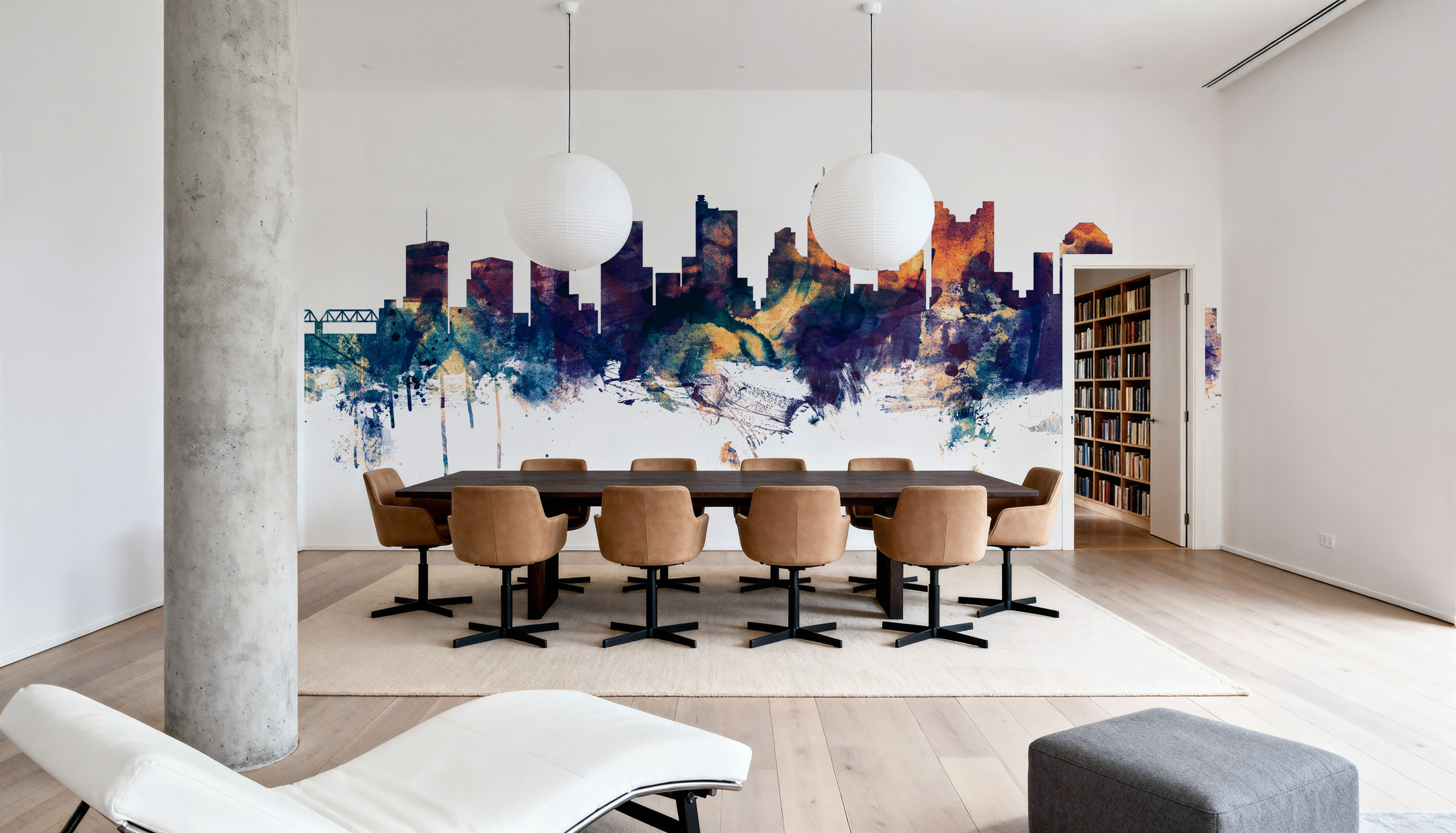 Columbus Ohio Skyline Blue & Bronze