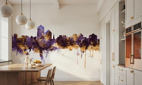 Albuquerque New Mexico Skyline Purple & Gold