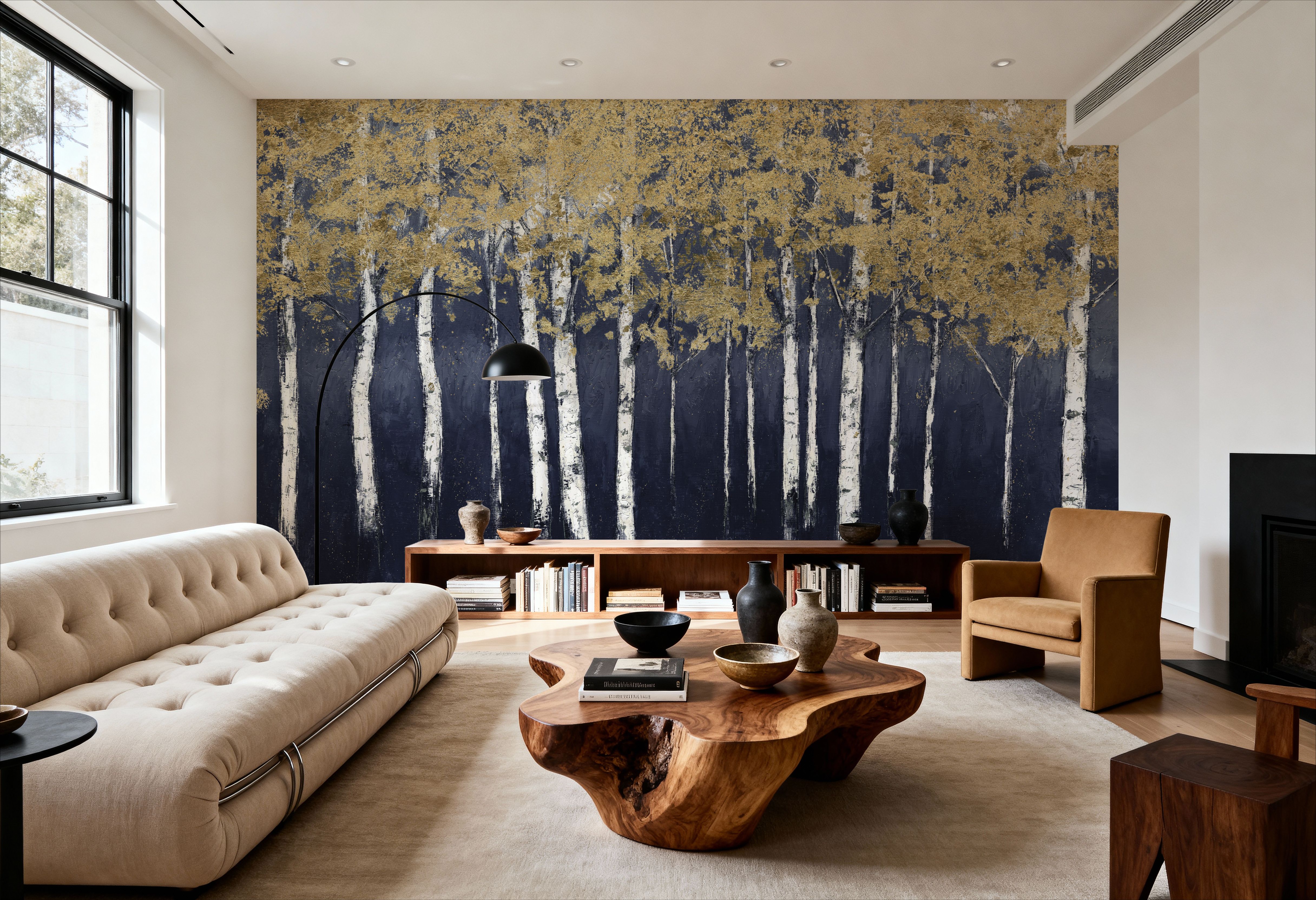 Shimmering Forest Indigo, Wallpaper