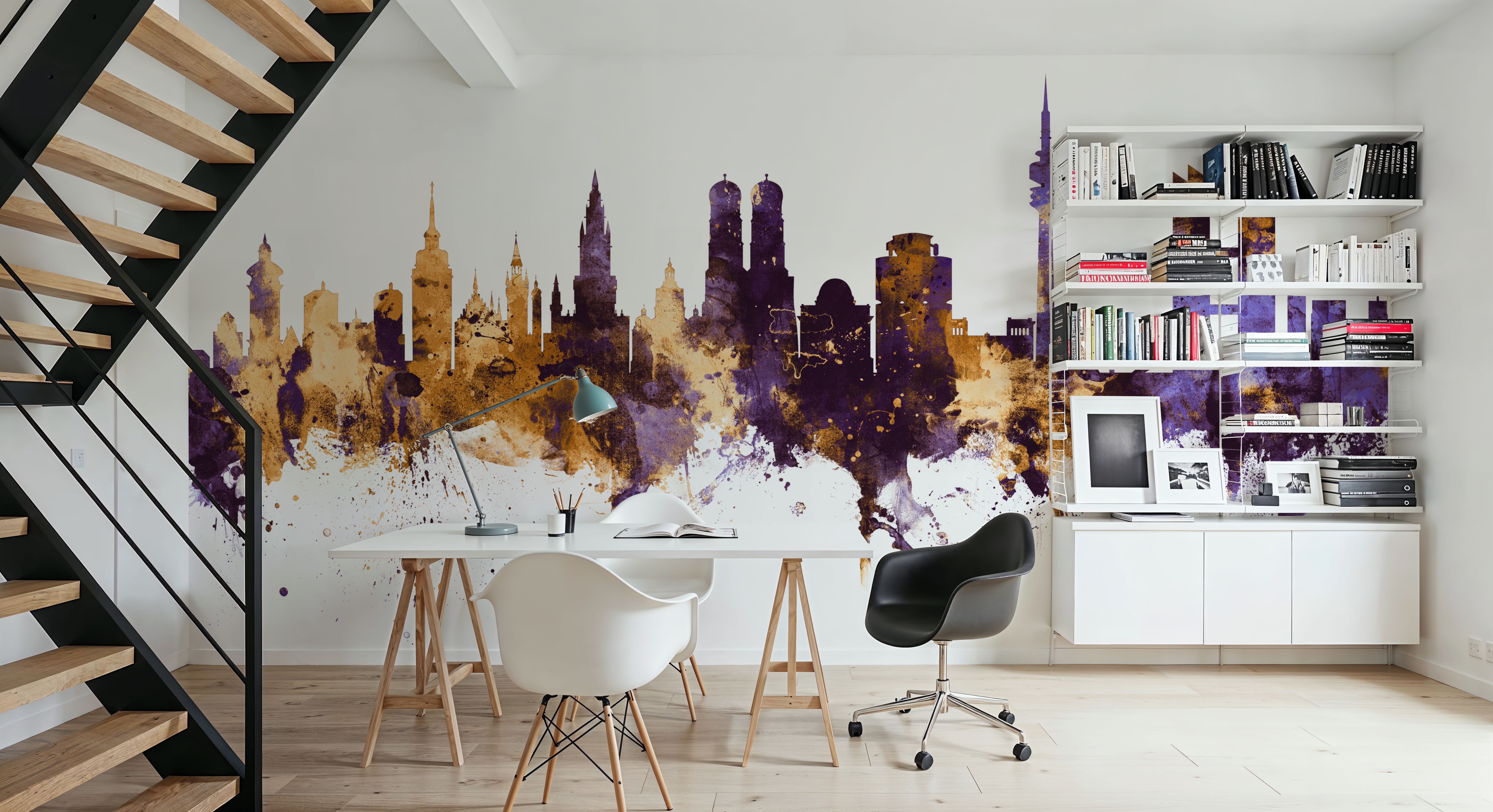 Munich Skyline Purple & Gold