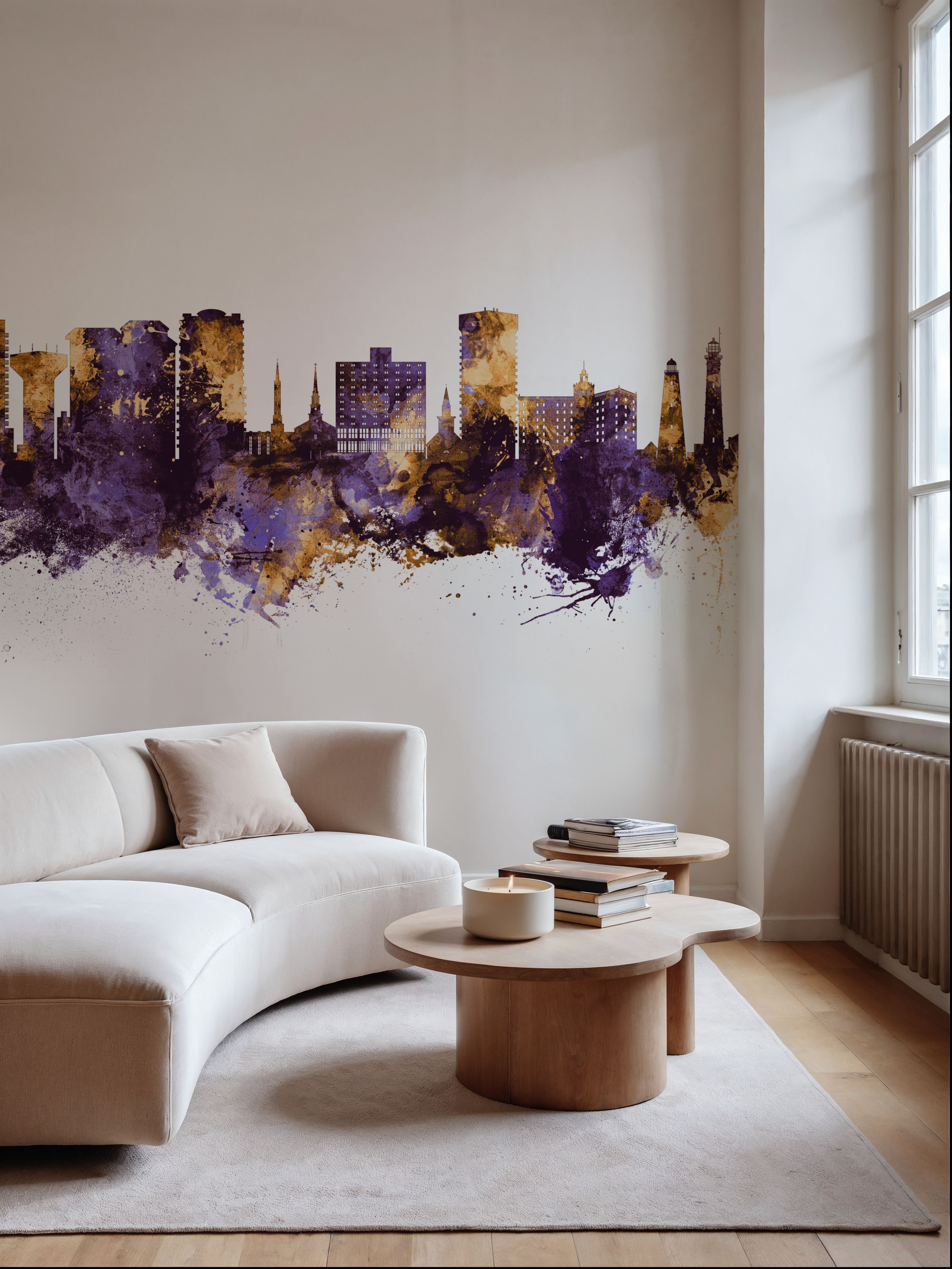 Virginia Beach Skyline Purple & Gold