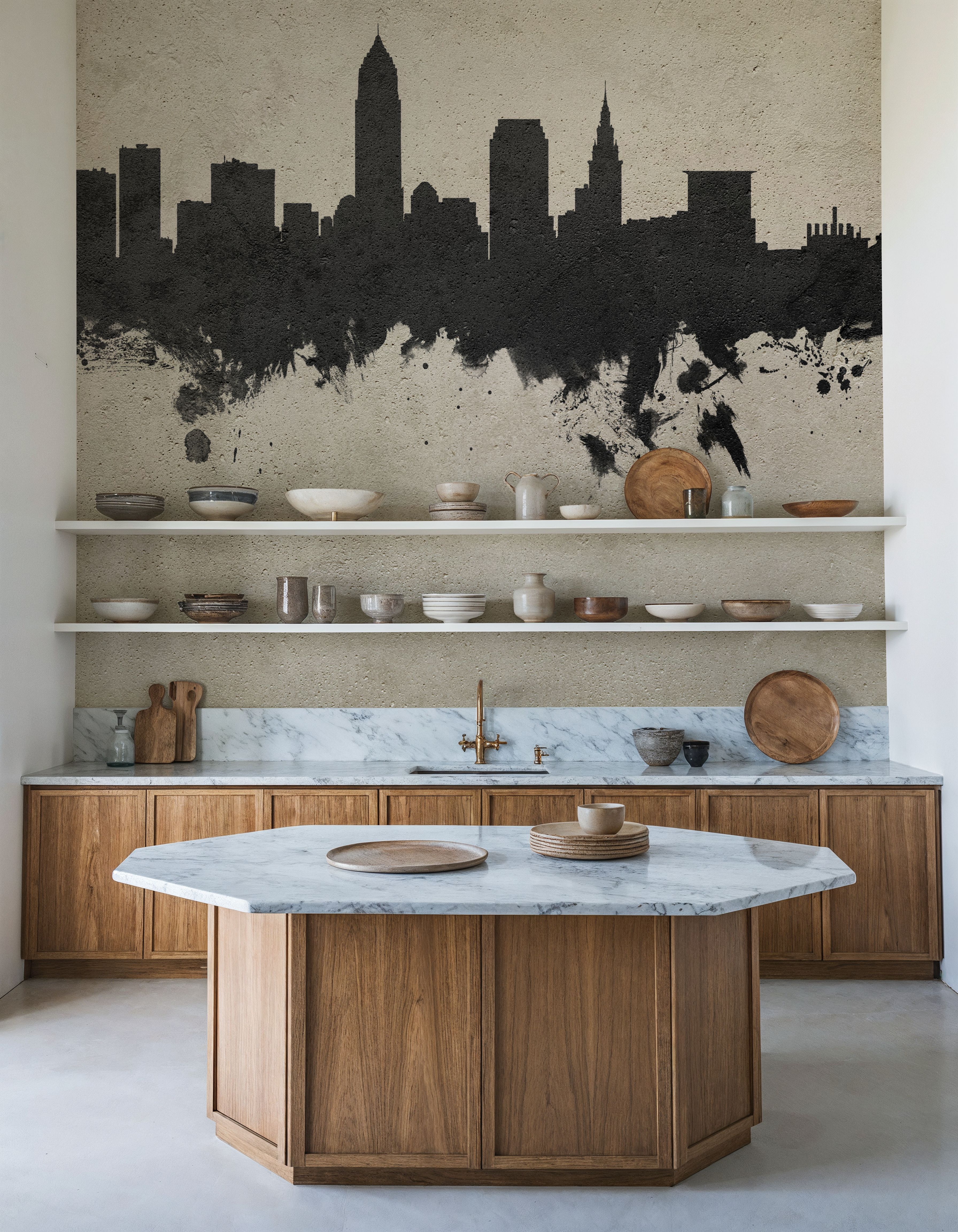 Cleveland Ohio Skyline Concrete