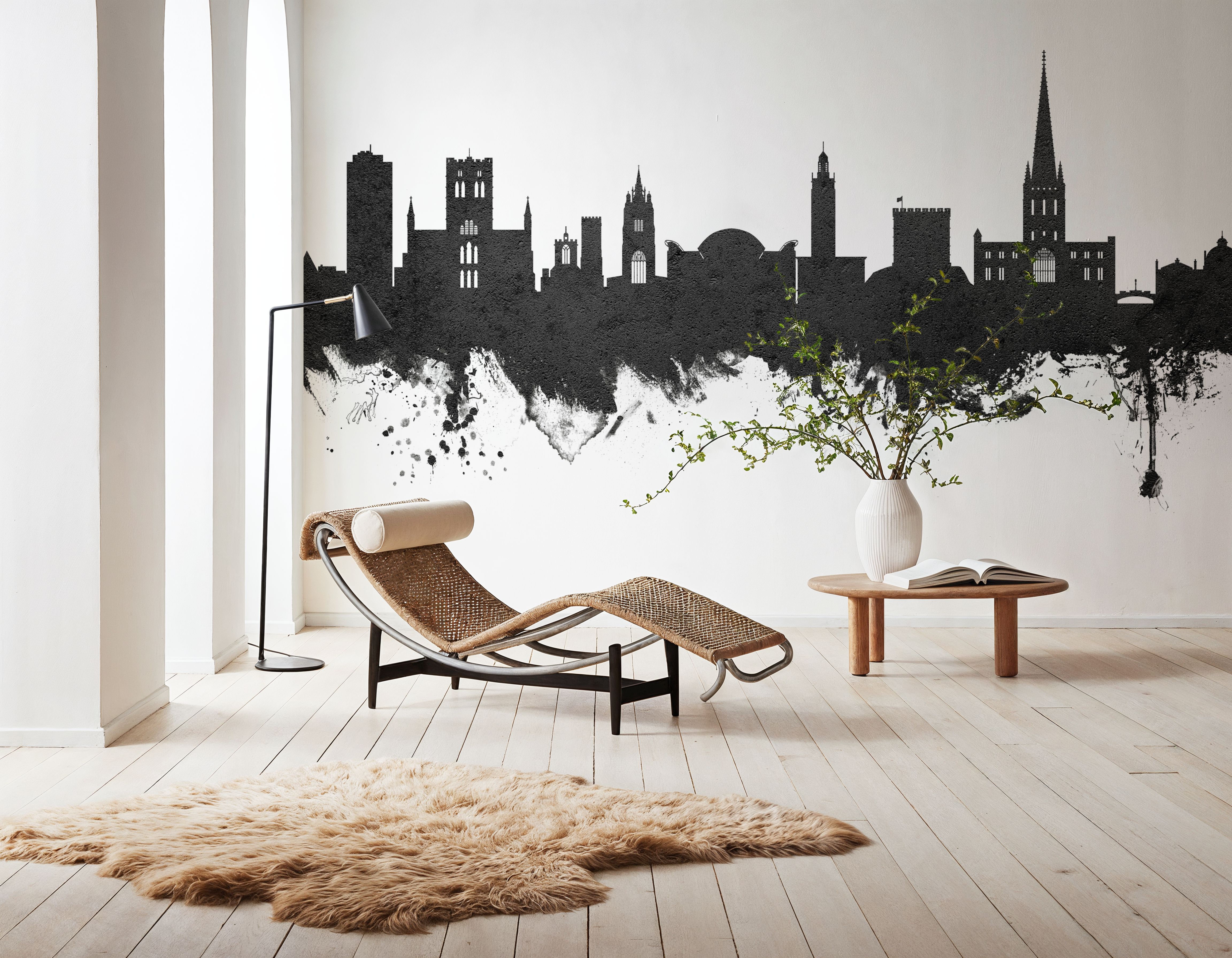 Norwich England Skyline Black & White