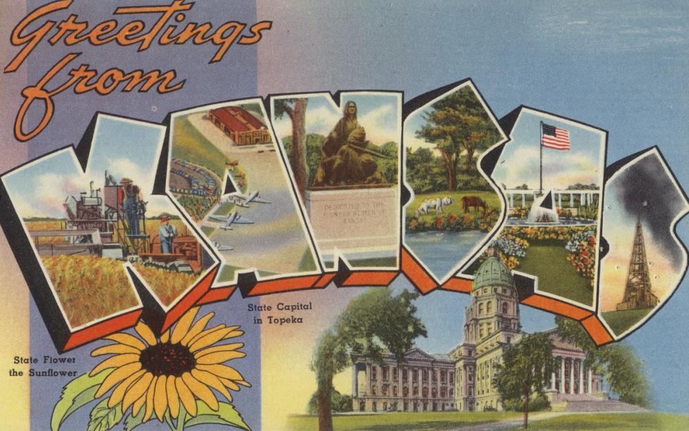 Greetings from Kansas - Screenprint Postcard