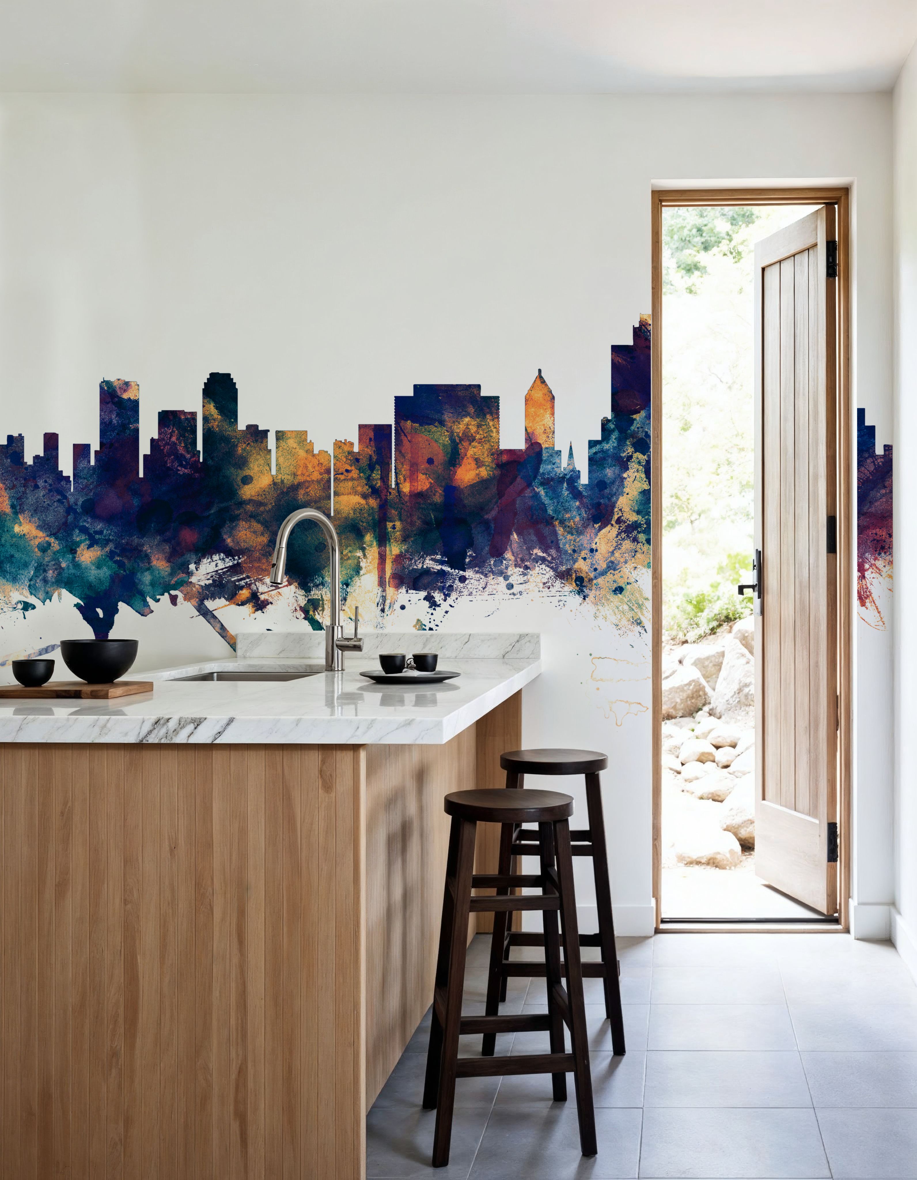 Tulsa Oklahoma Skyline Blue & Bronze