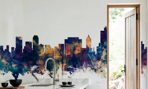 Tulsa Oklahoma Skyline Blue & Bronze