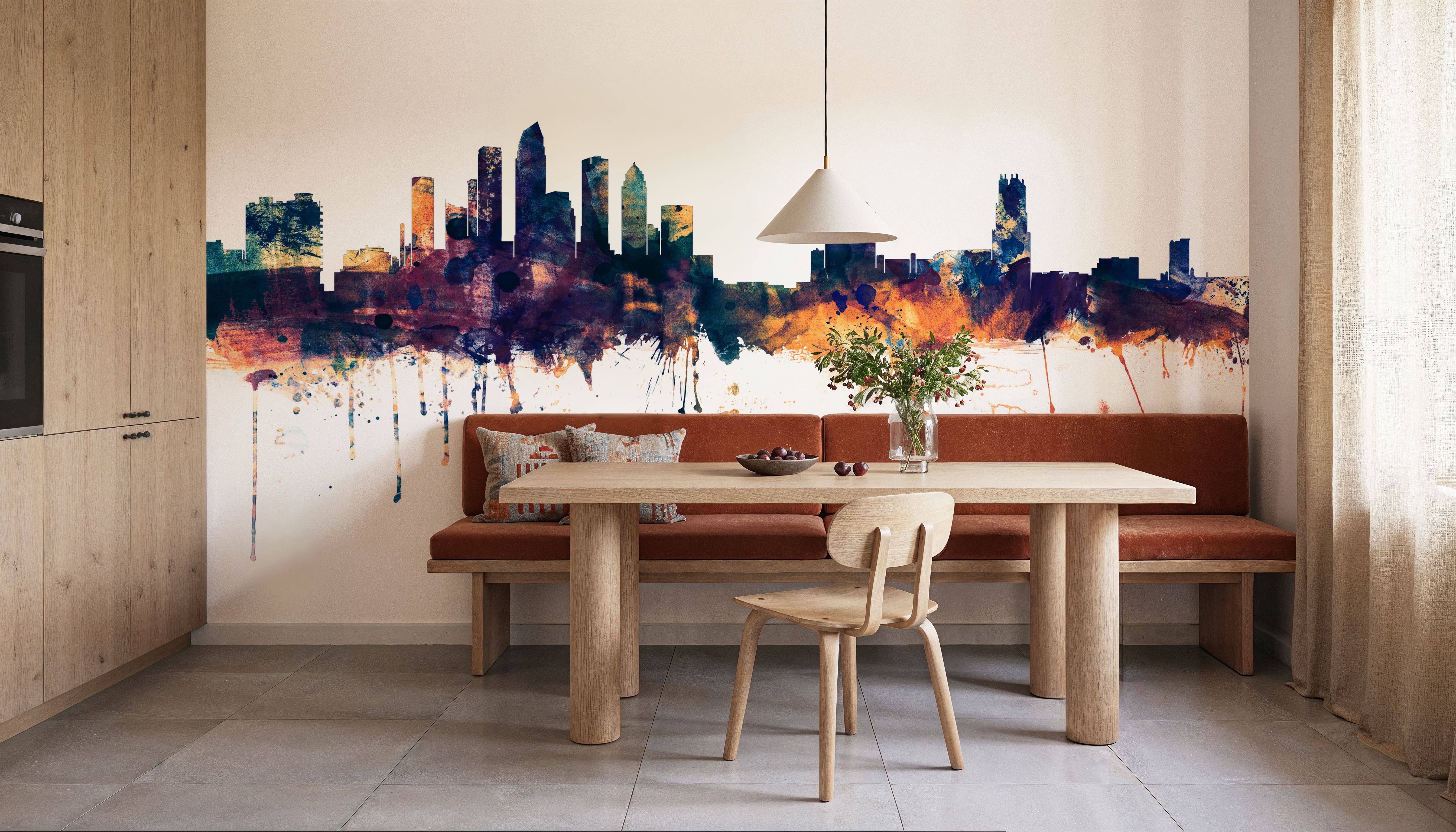 Tampa Florida Skyline Blue & Bronze