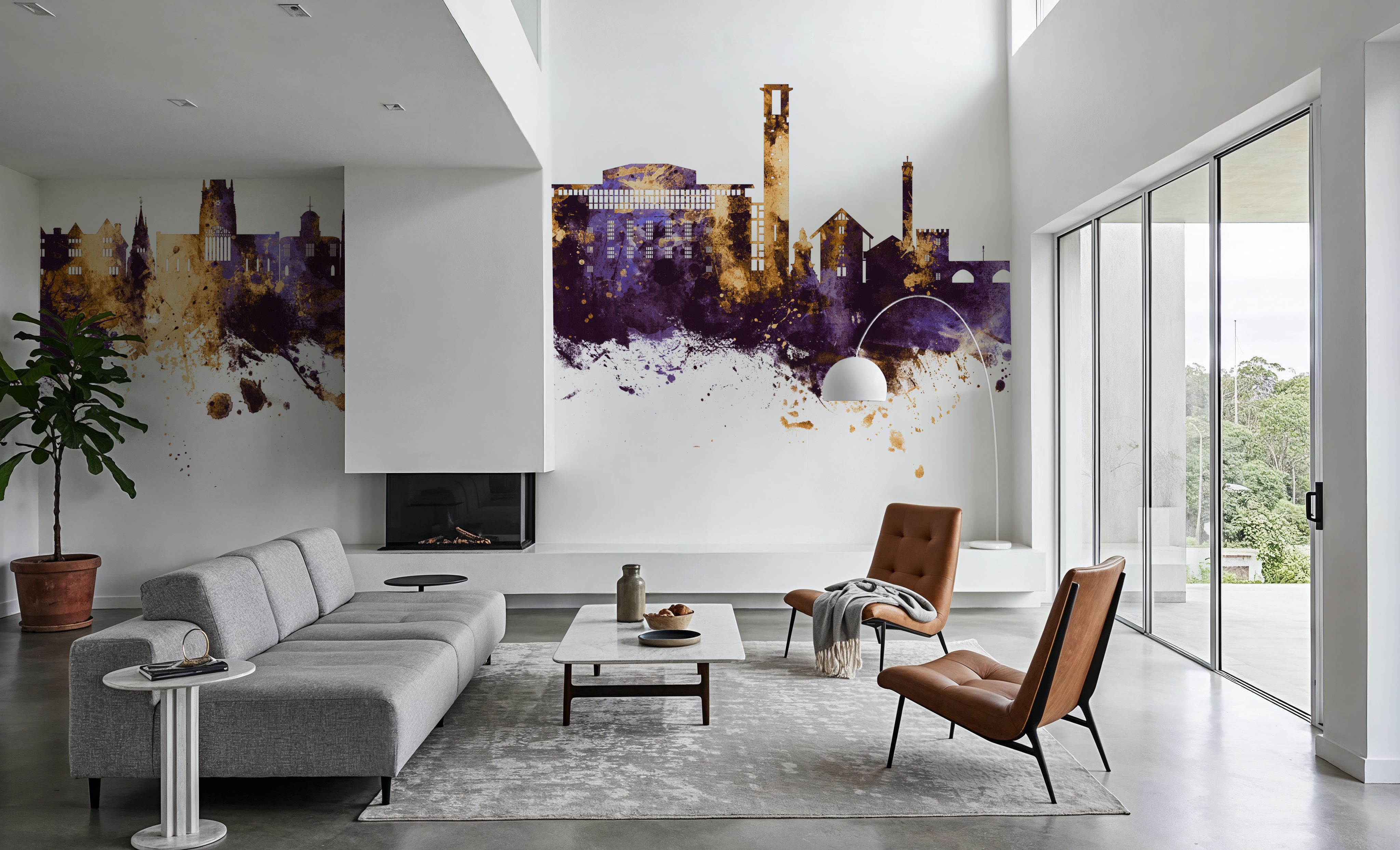 Stratford-upon-Avon England Skyline Purple & Gold