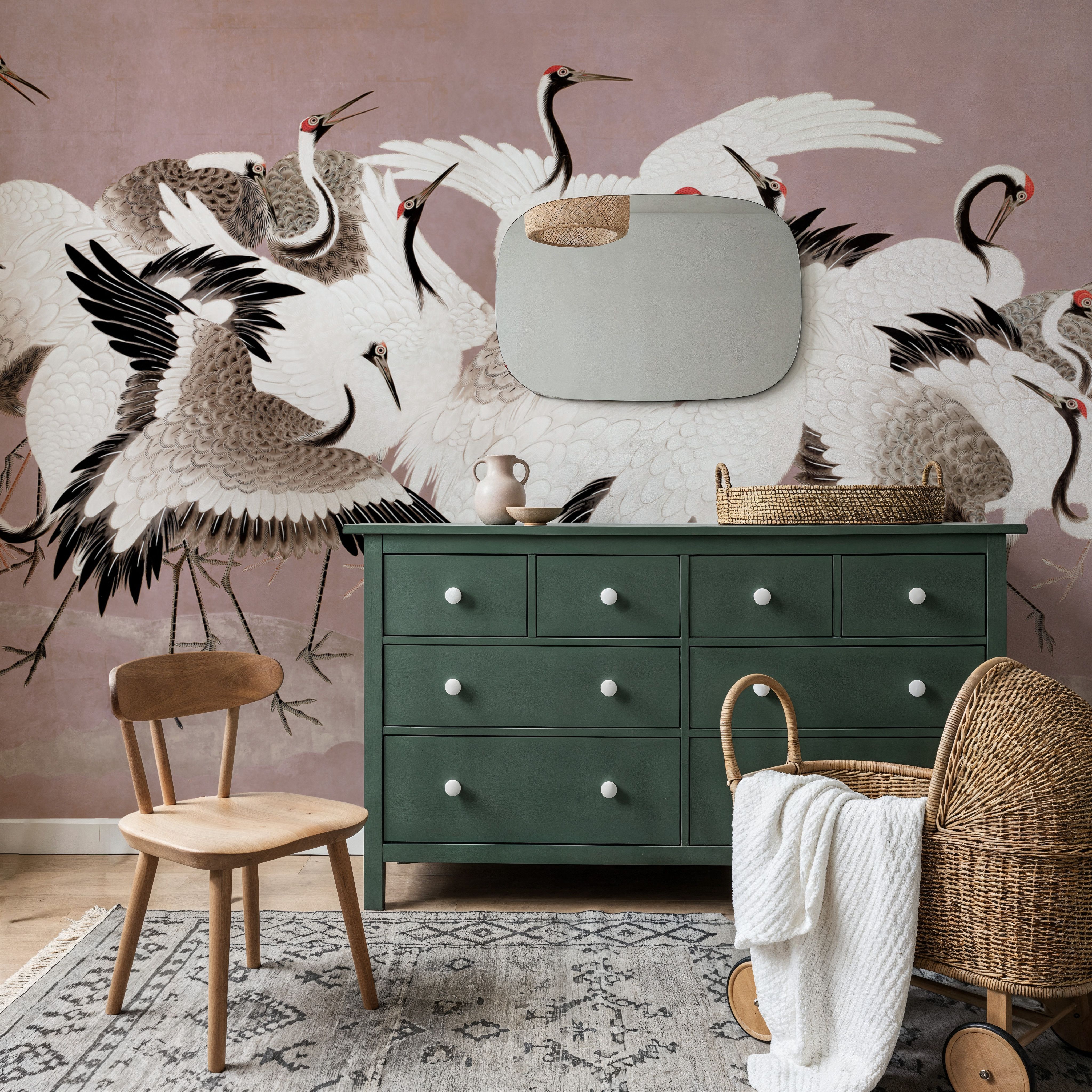 Japanese Flock of Cranes, Rosebud