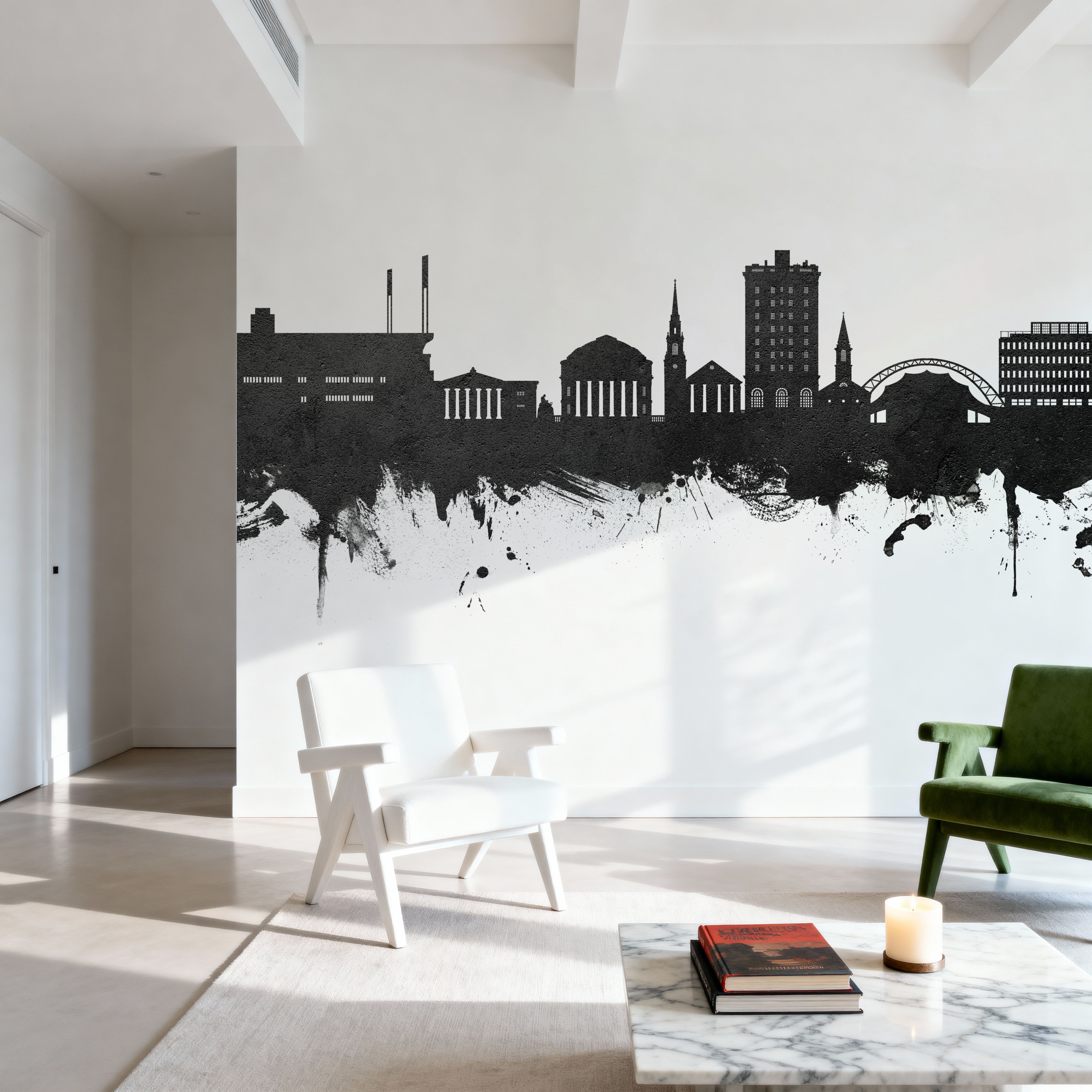 Charlottesville Virginia Skyline Black & White