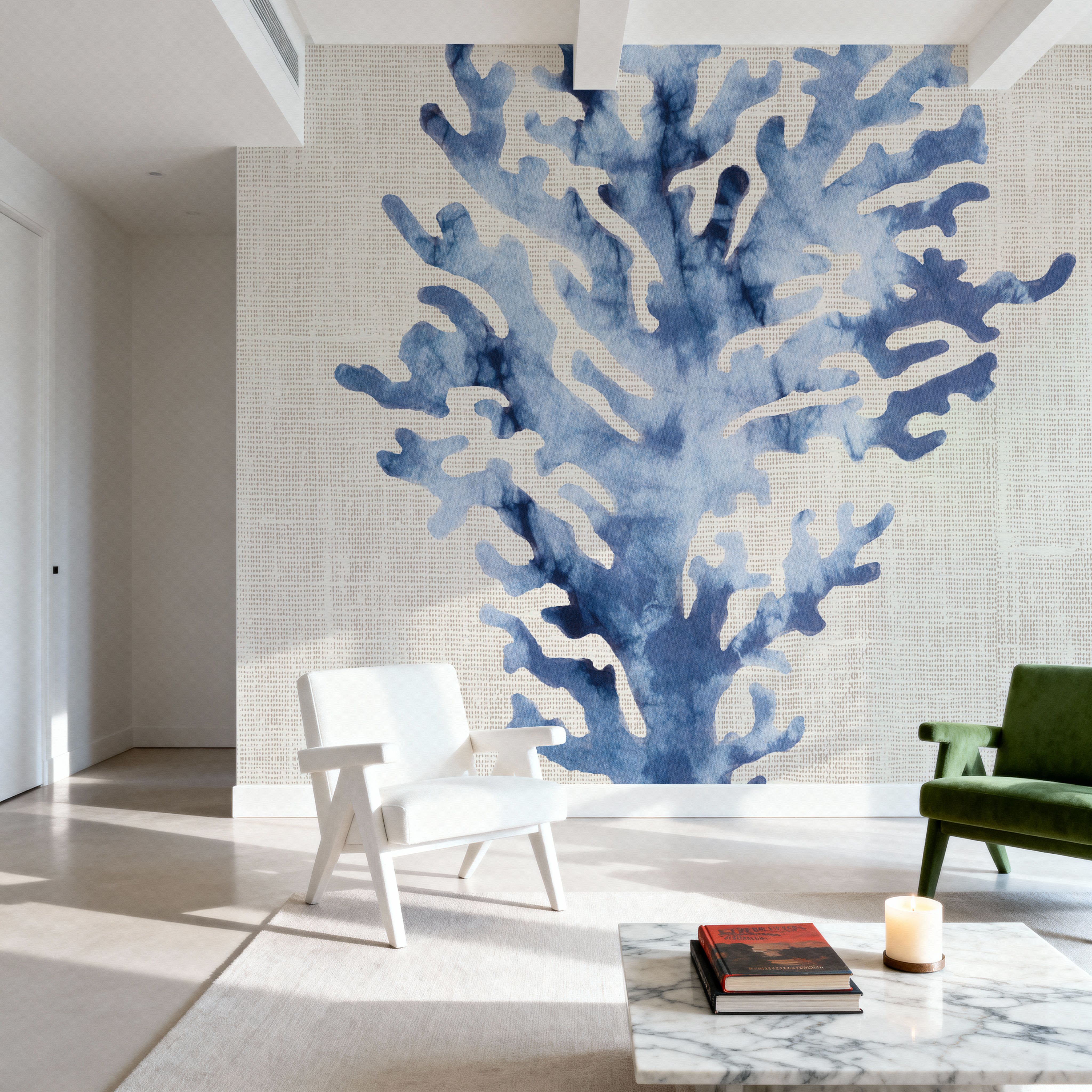 Shibori Coral III on Linen
