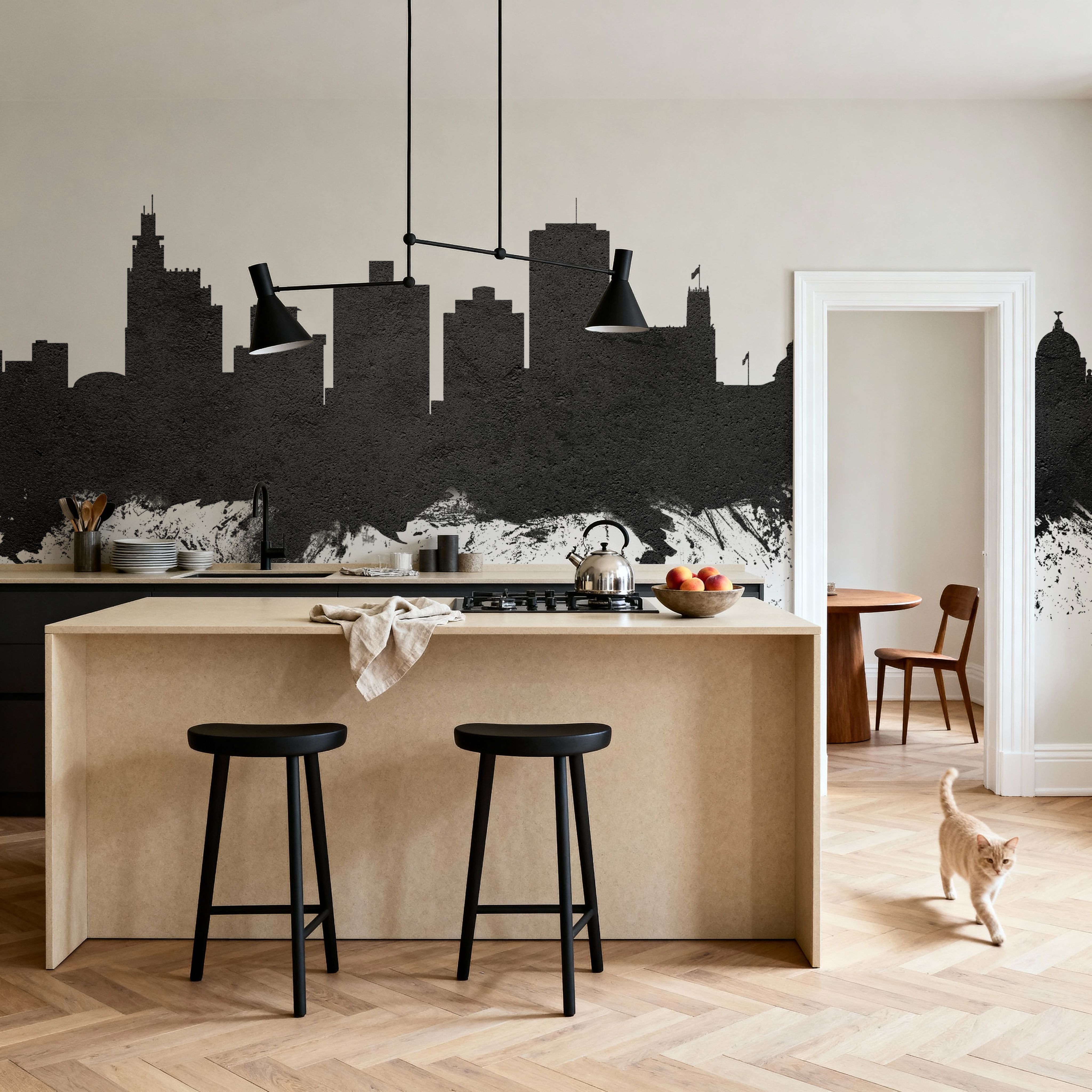 Jackson Mississippi Skyline Black & White