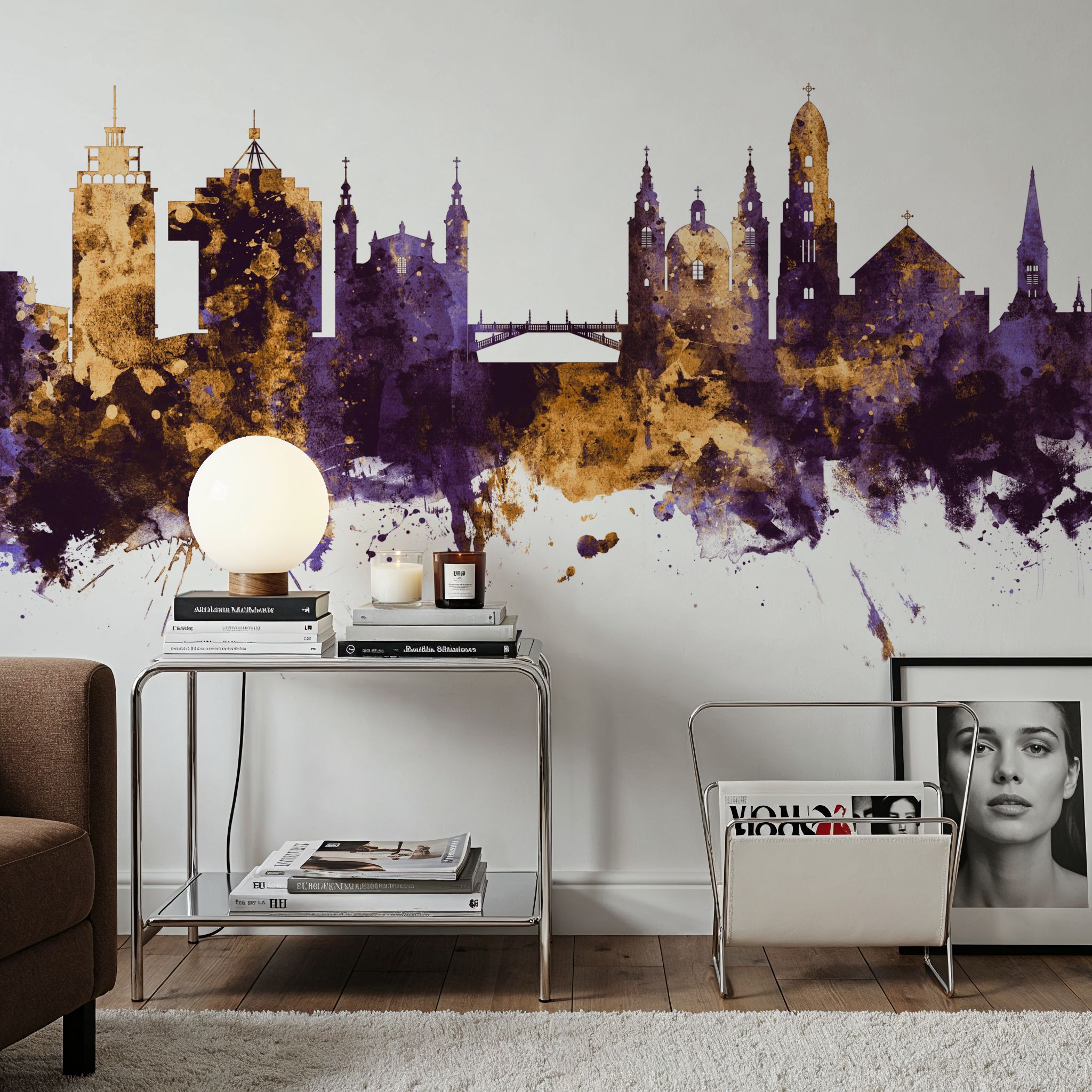 Ljubljana Slovenia Skyline Purpl & Gold