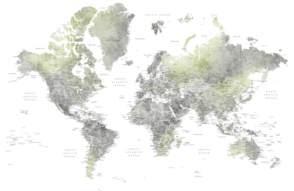 World Map Cities - Hollace