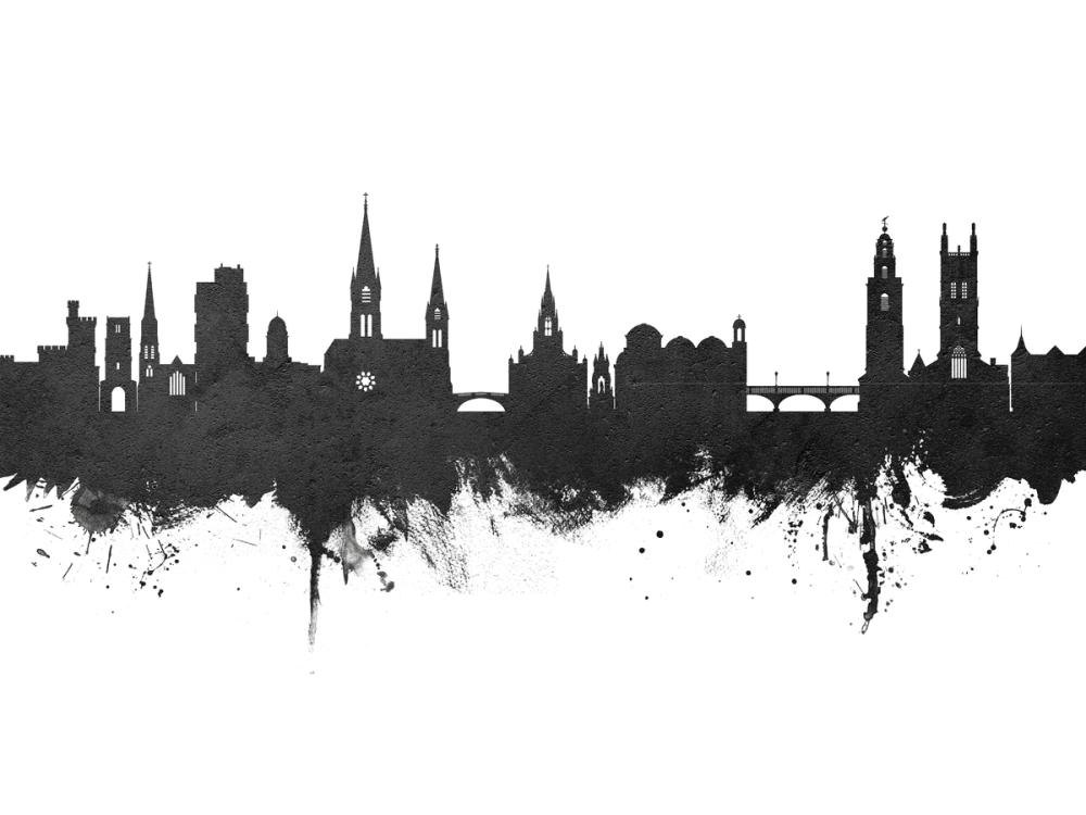 Cork Ireland Skyline Black & White