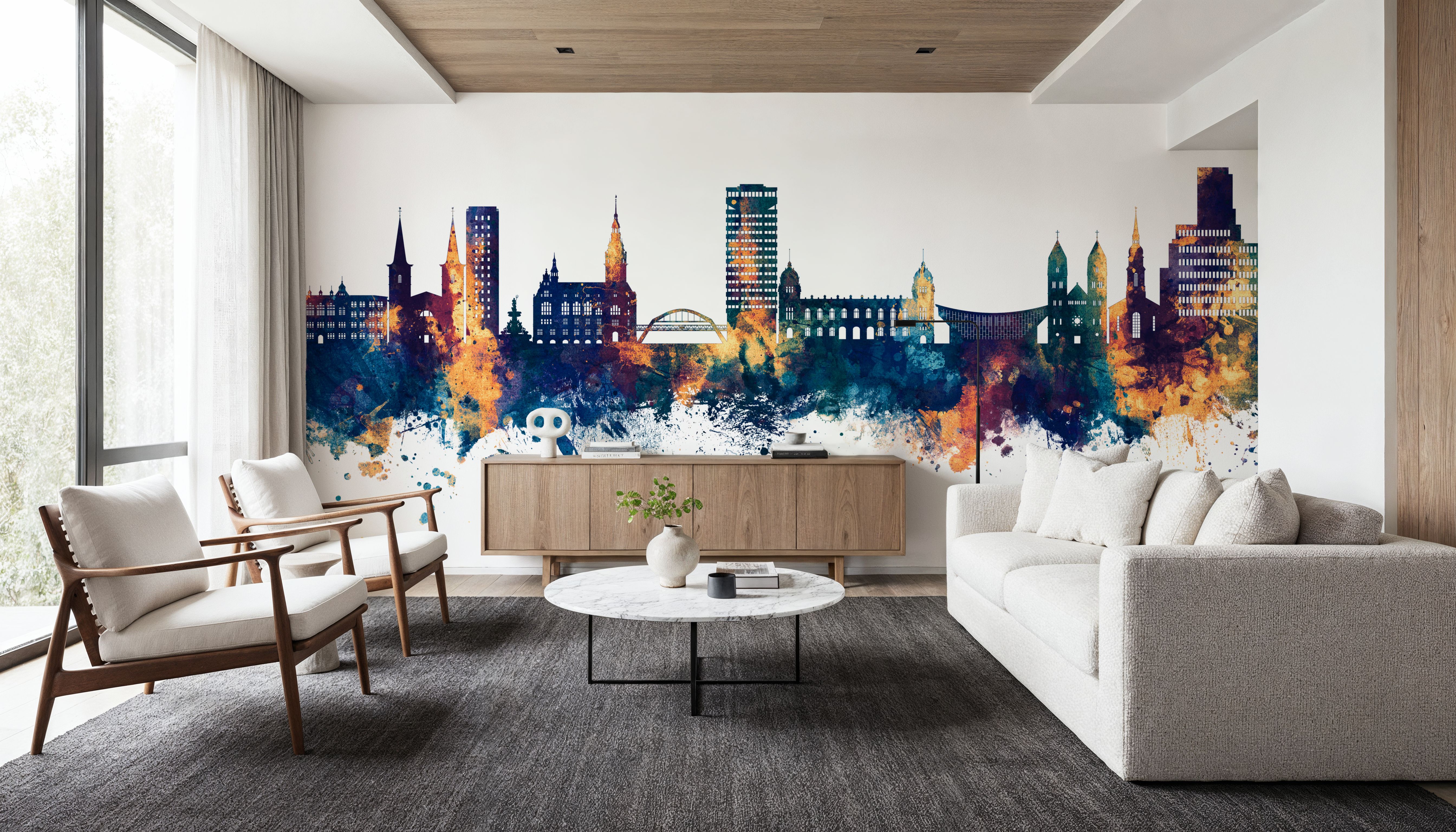 Wuppertal Germany Skyline Blue & Bronze