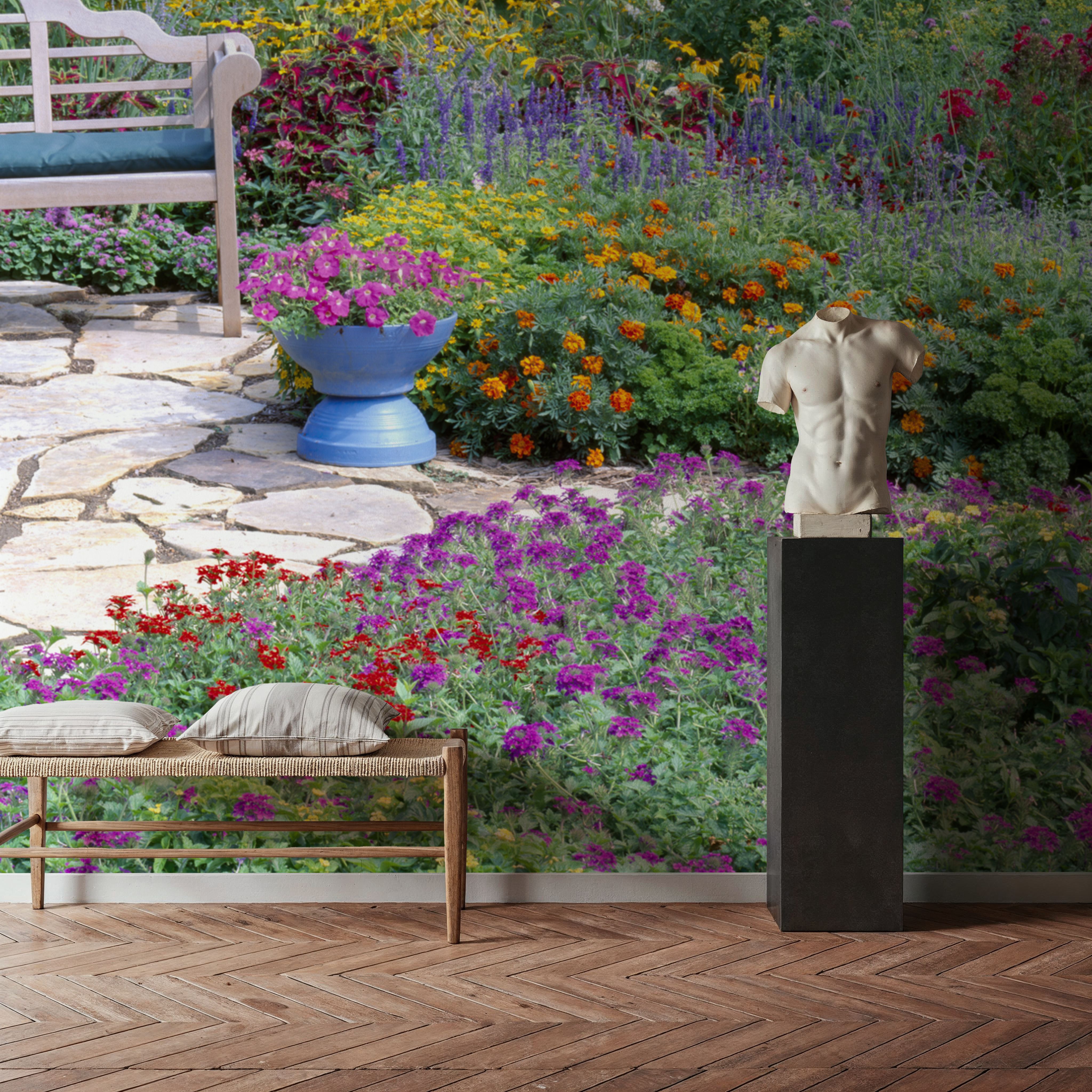 Wall Mural - Garden Sanctuary - Hobbies Nature mural wallpaper - Dining Room - Wallism UK - Premium, Textured or Peel & Stick