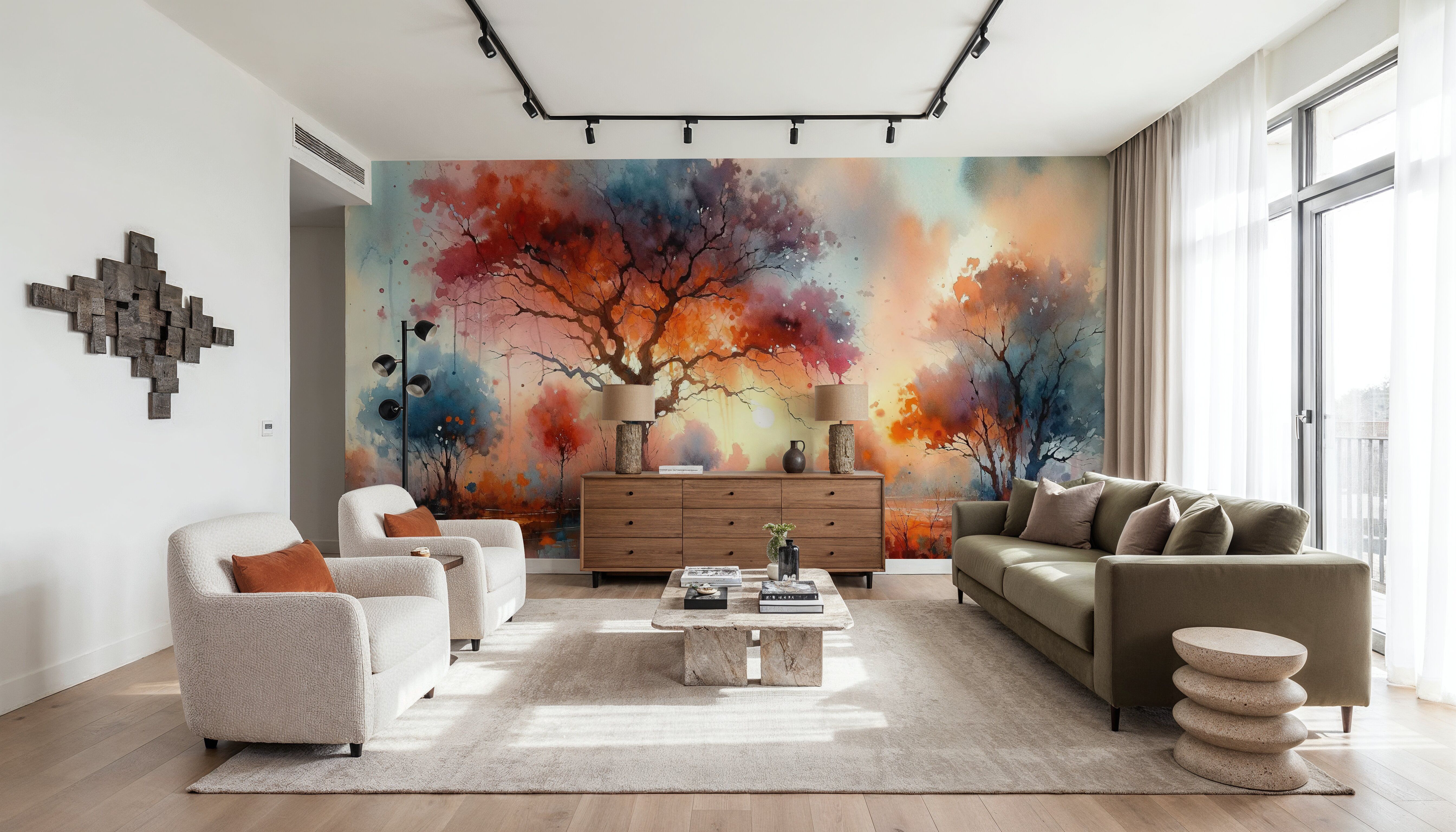 Autumn's Fiery Canopy at Dusk