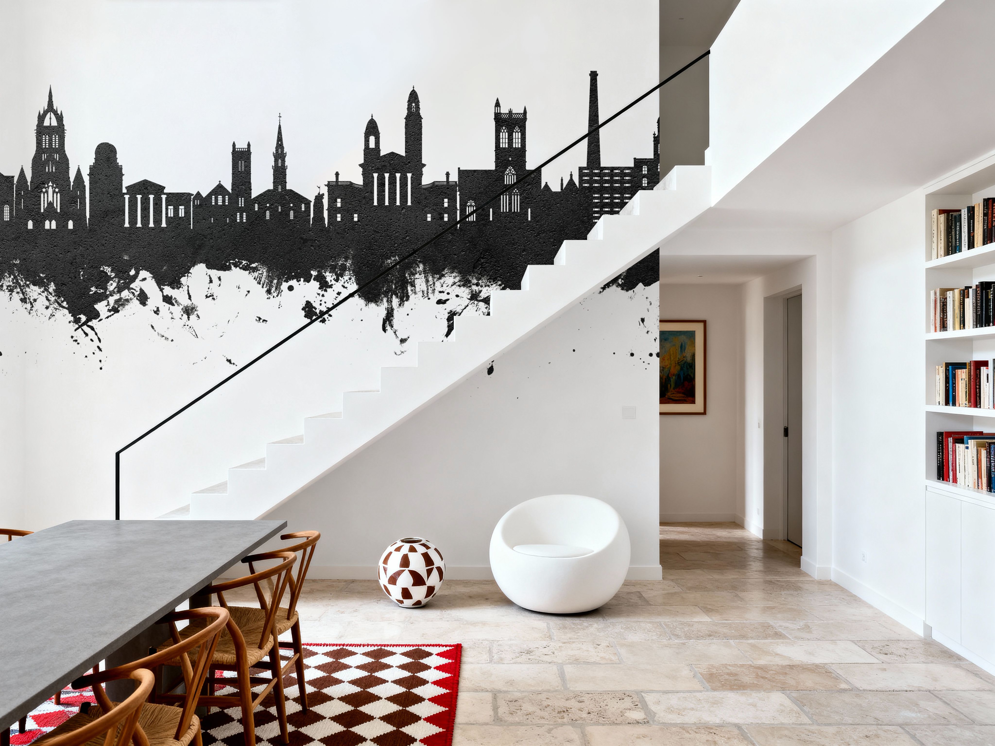 Paisley Skyline Black & White