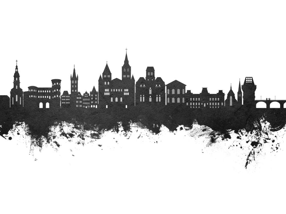 Trier Germany Skyline Black & White