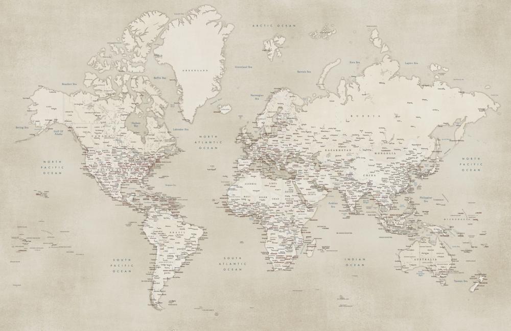 World Map Cities - Gentry