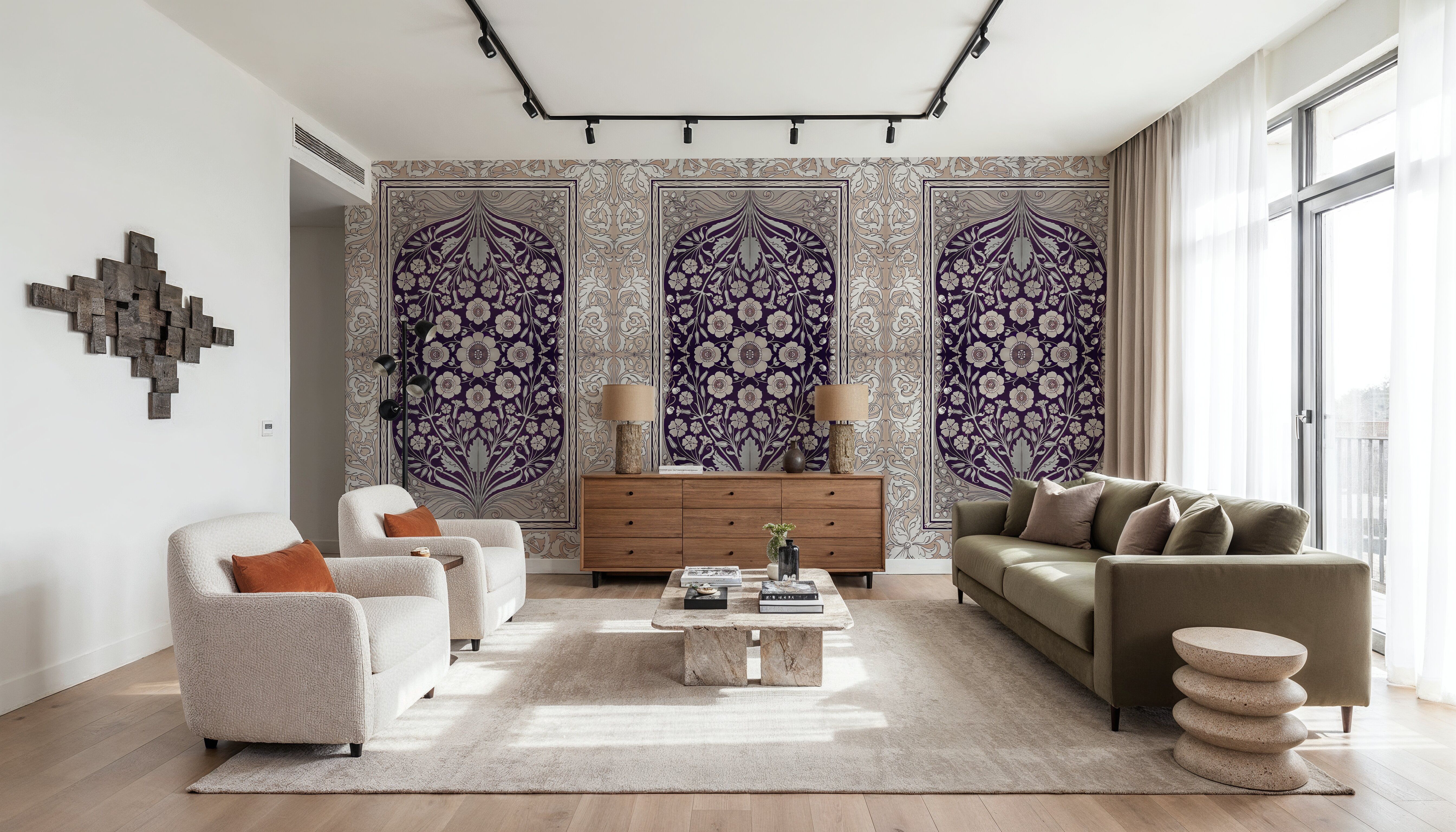 My Floral Dreams, Purple, Wallpaper