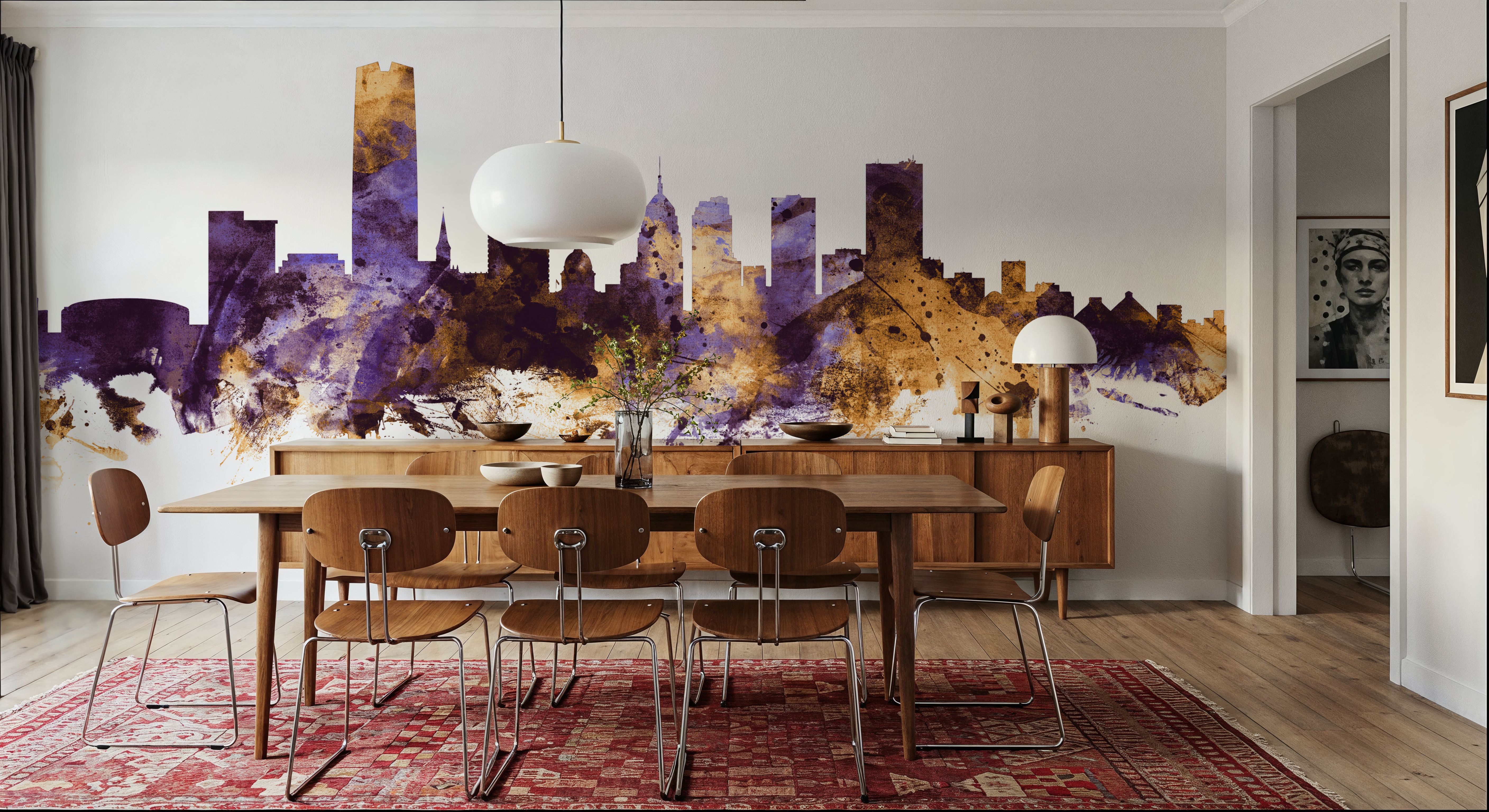 Oklahoma City Skyline Purple & Gold