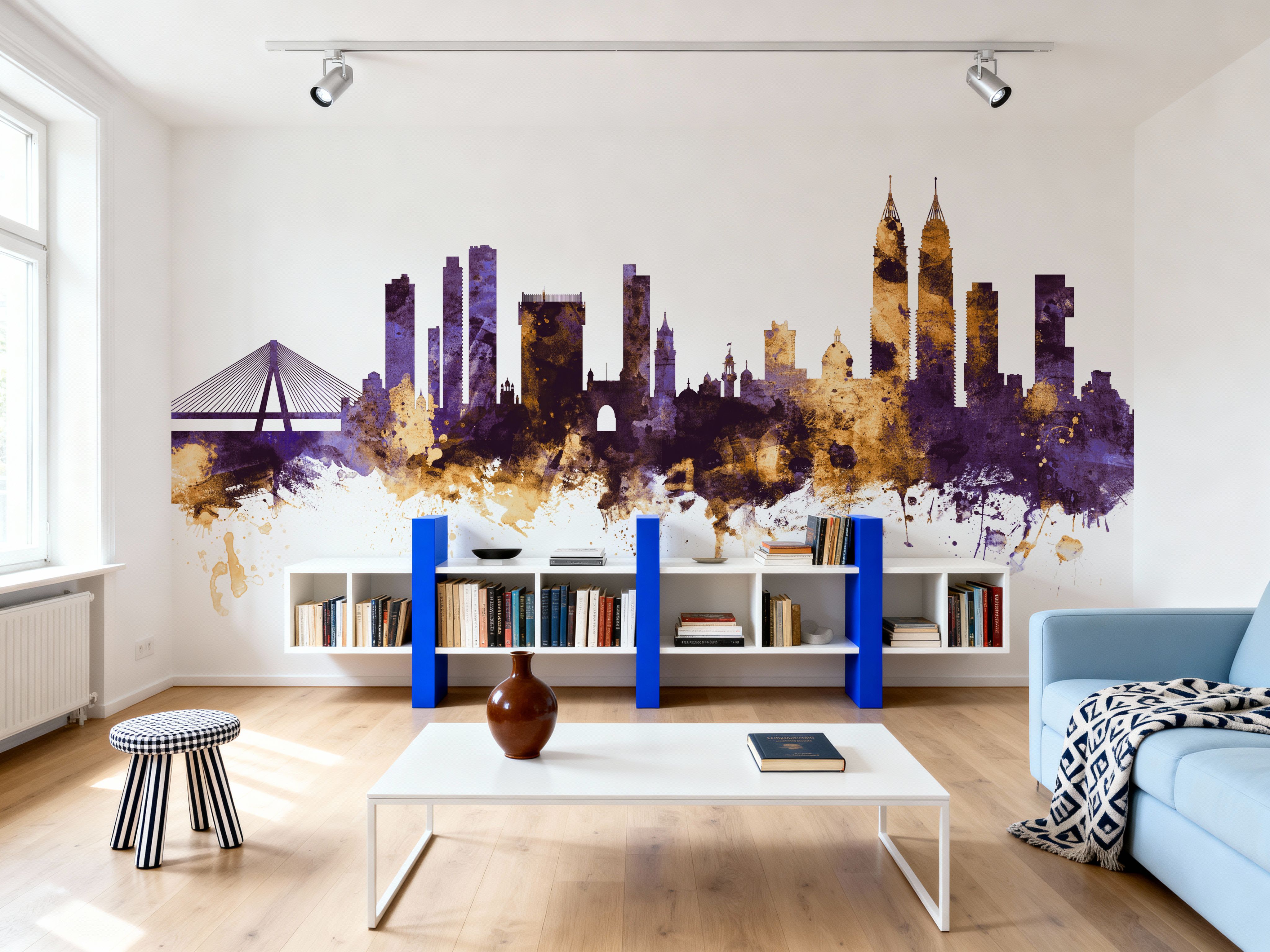 Mumbai Skyline India Bombay Purple & Gold