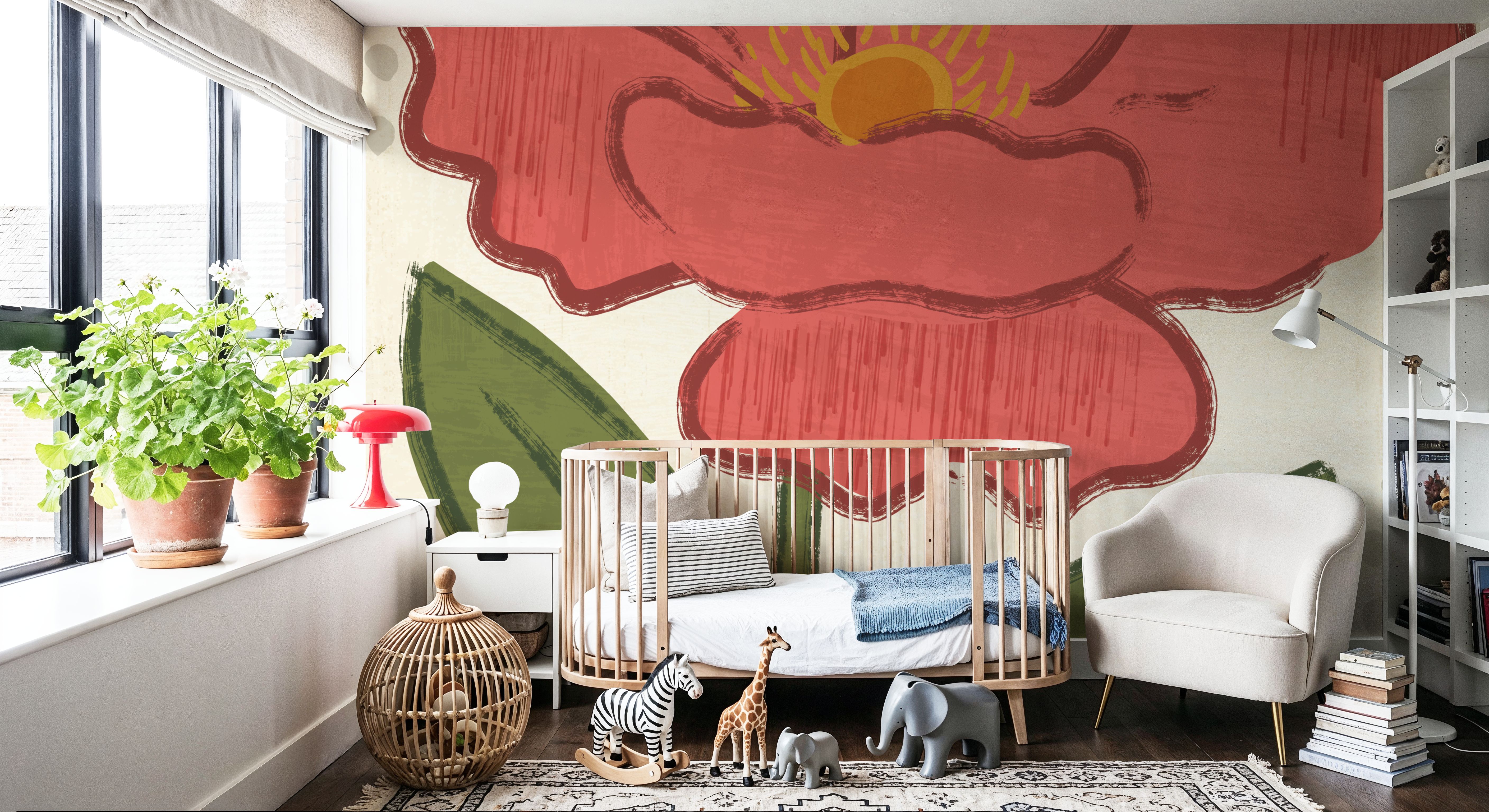 Wall Mural - Bold Petals IV - Polka Dots mural wallpaper - Kids' Room - Wallism US - Premium, Textured or Peel & Stick