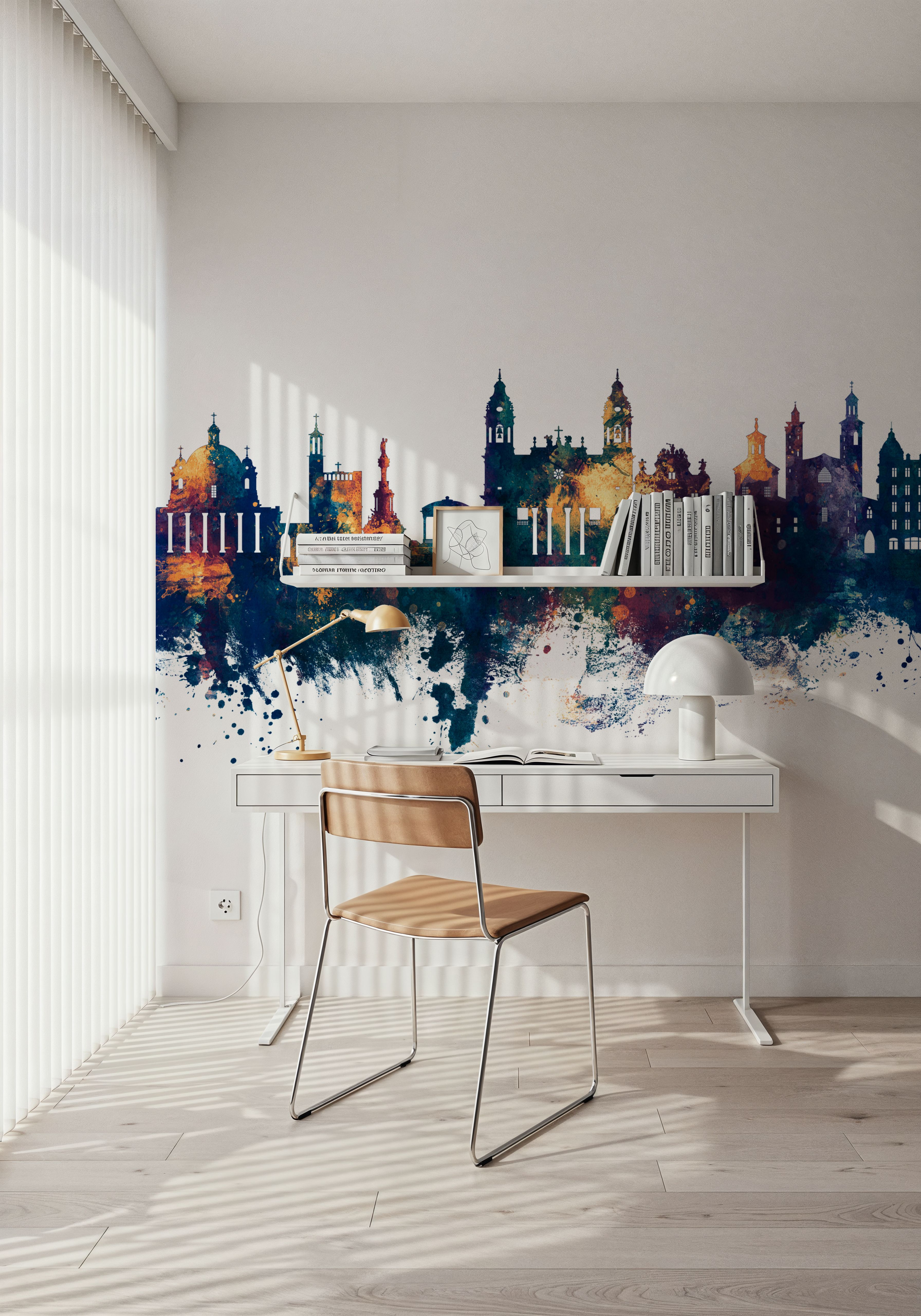 Pamplona Spain Skyline Blue & Bronze