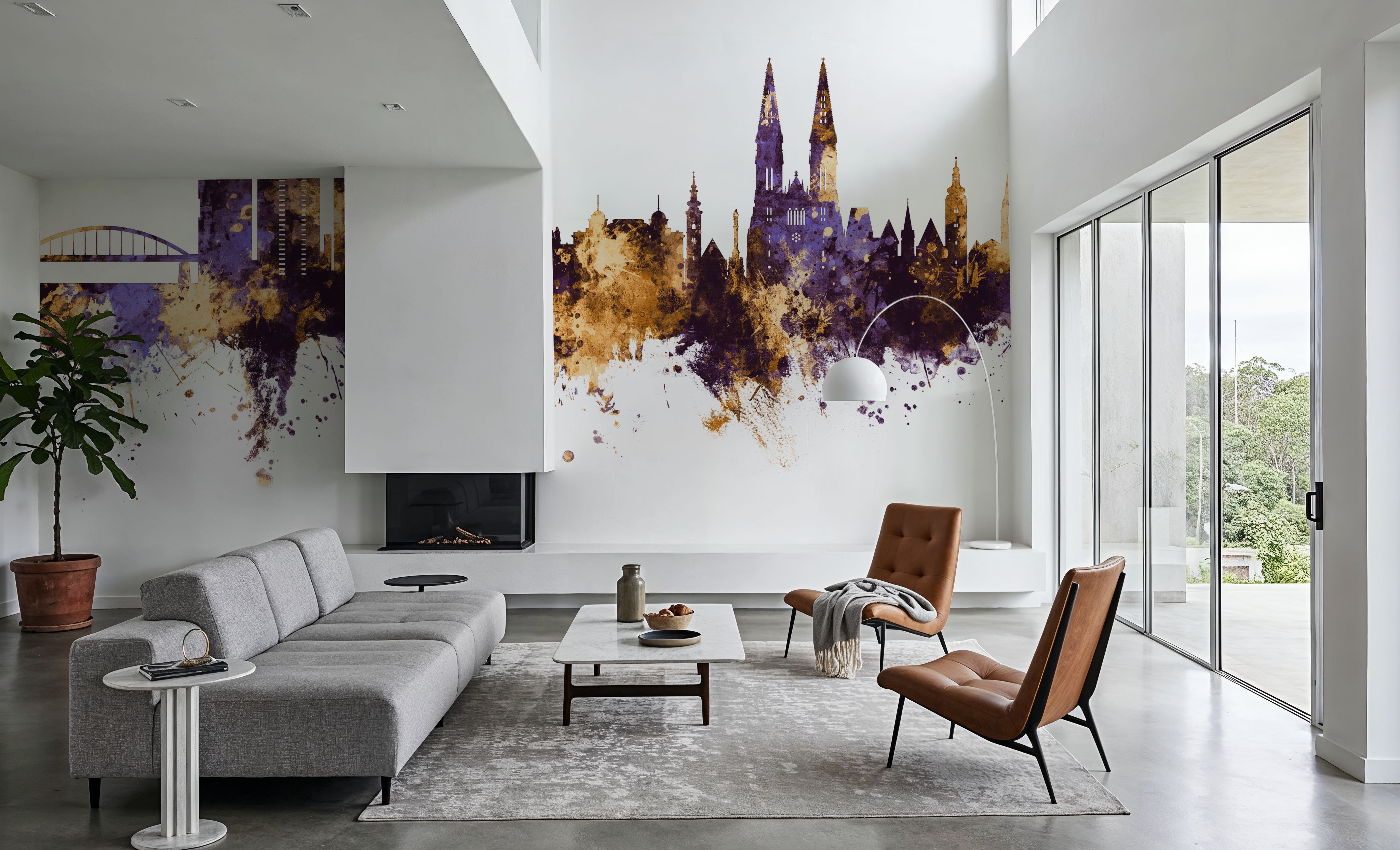 Zagreb Croatia Skyline Purple & Gold