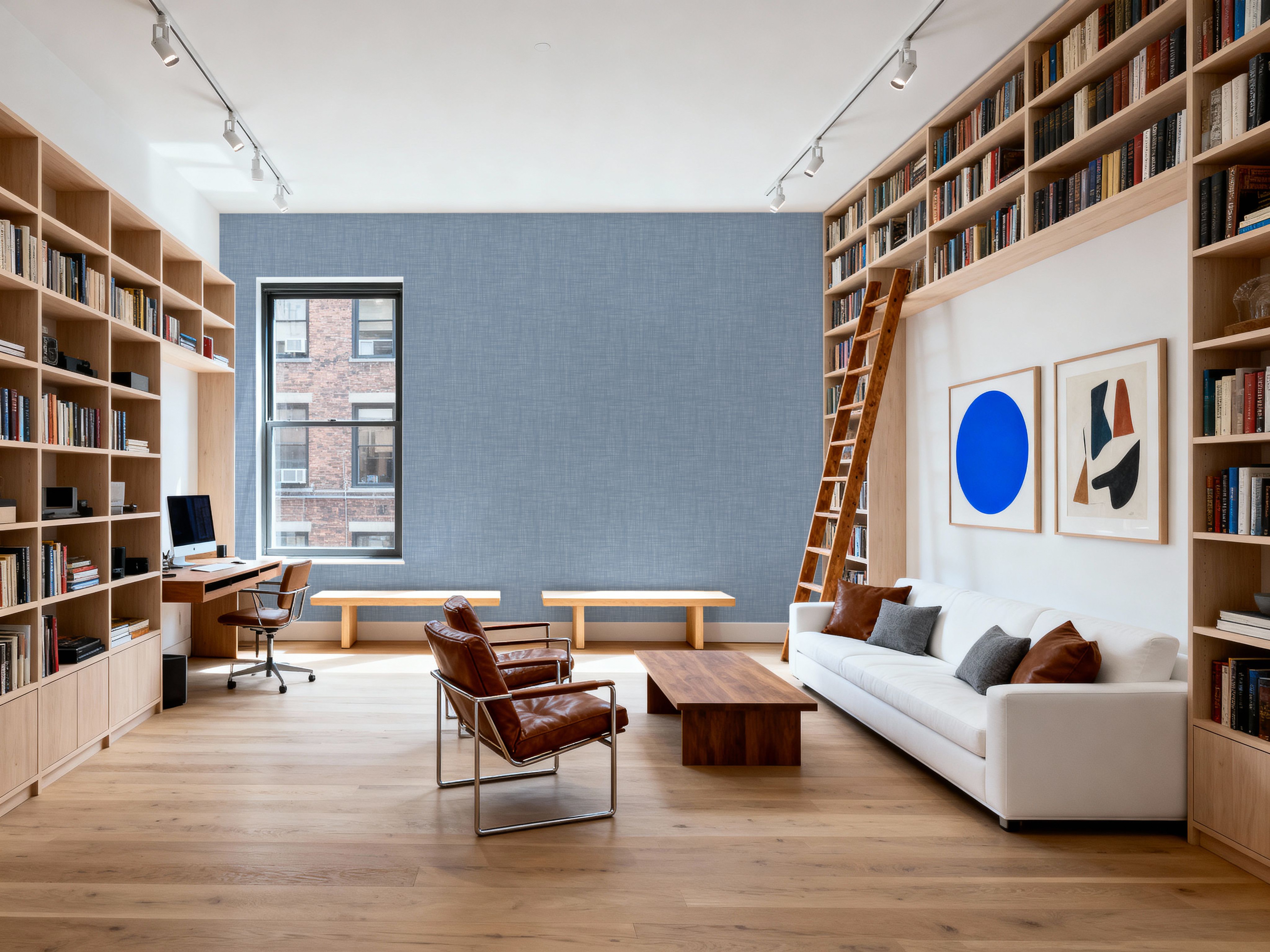 Mottled Linen Effect, Sky Blue