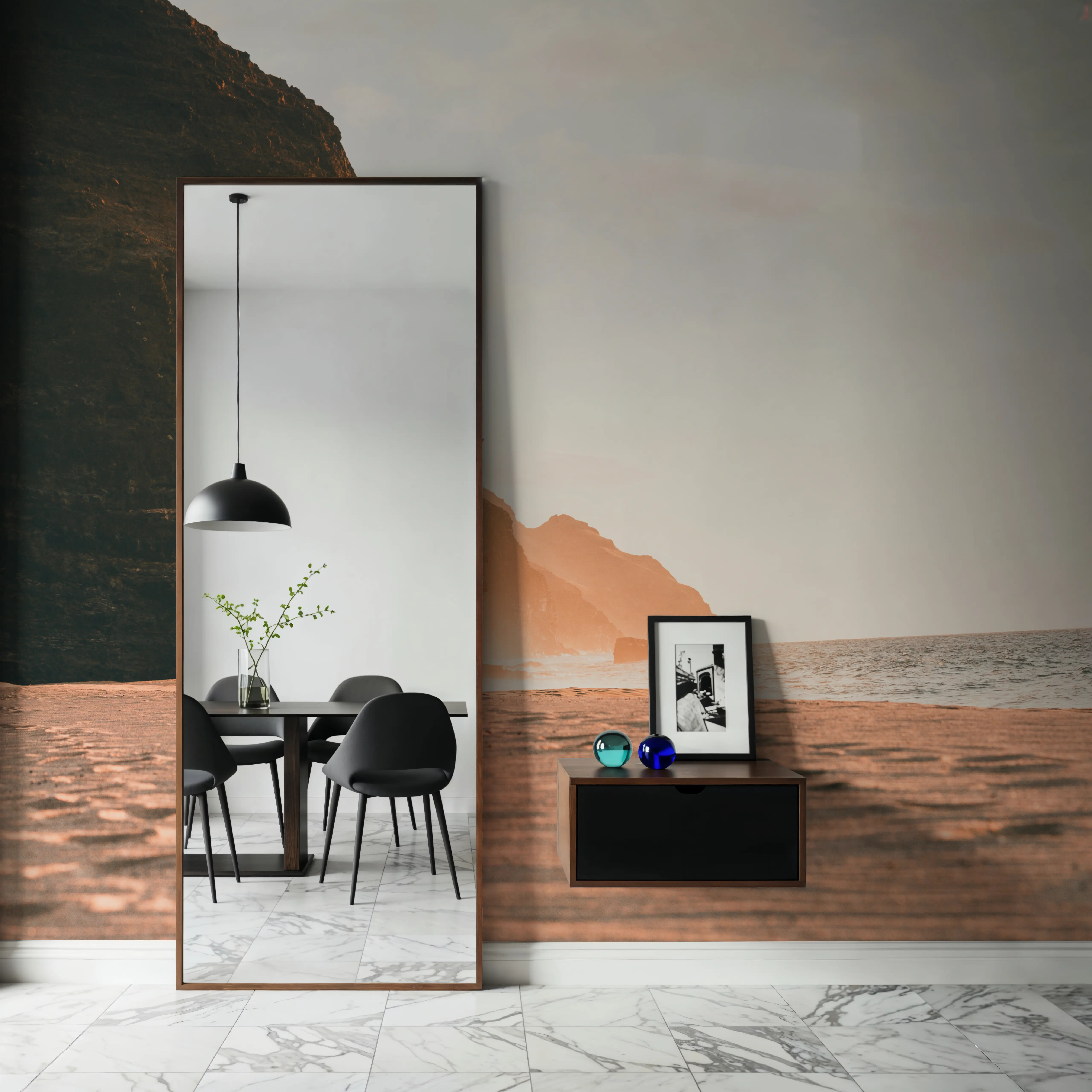 Wall Mural - Hawaiian Glow - Beach Landscapes mural wallpaper - Brown - Dining Room - Wallism UK - Peel & Stick or Paste-the-Wall