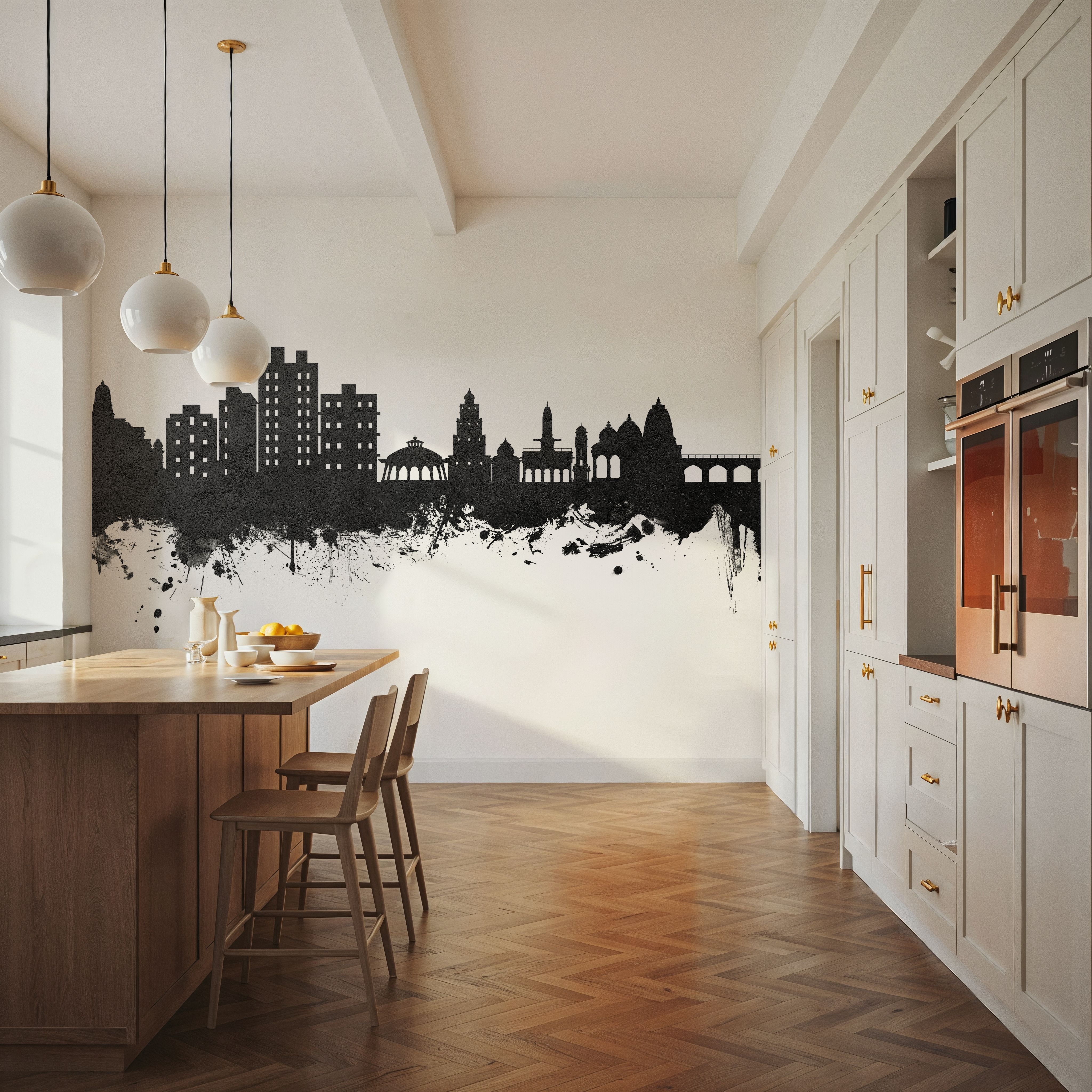 Nashik India Skyline Black & White