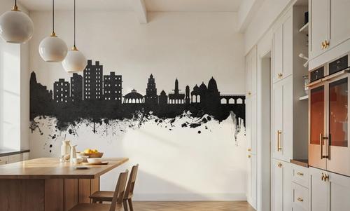 Nashik India Skyline Black & White