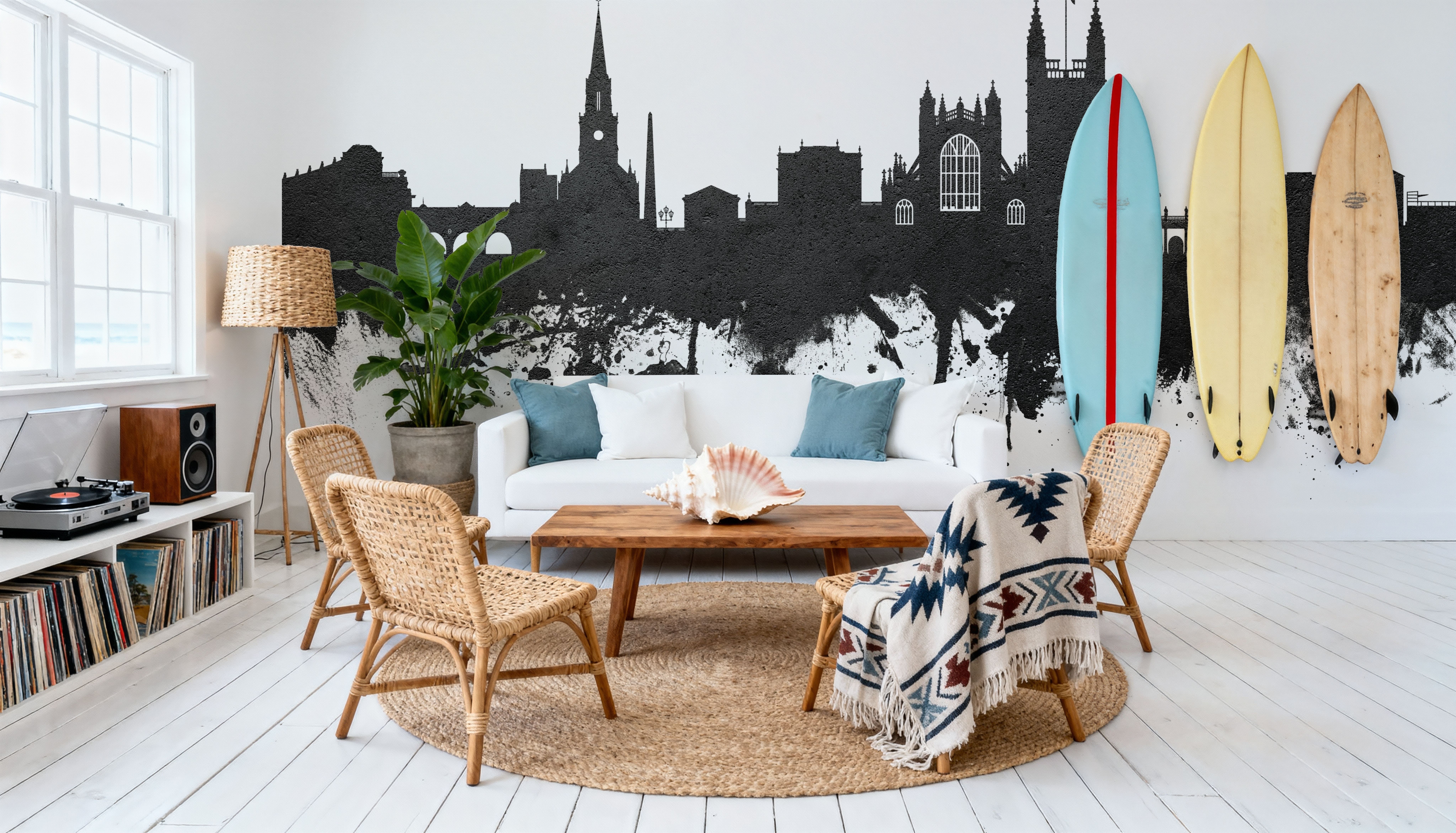 Bath England Skyline Black & White