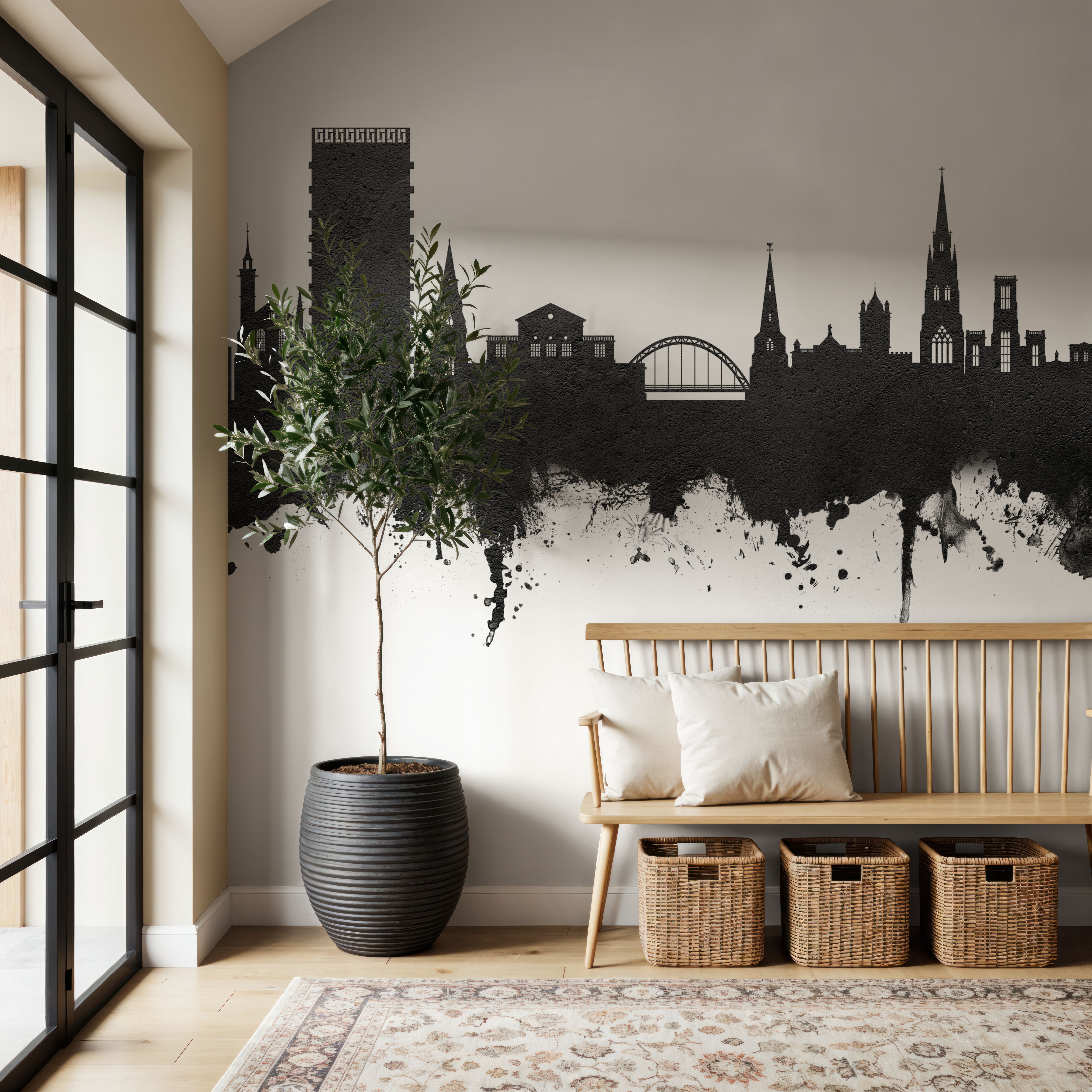 Cheltenham England Skyline Black & White