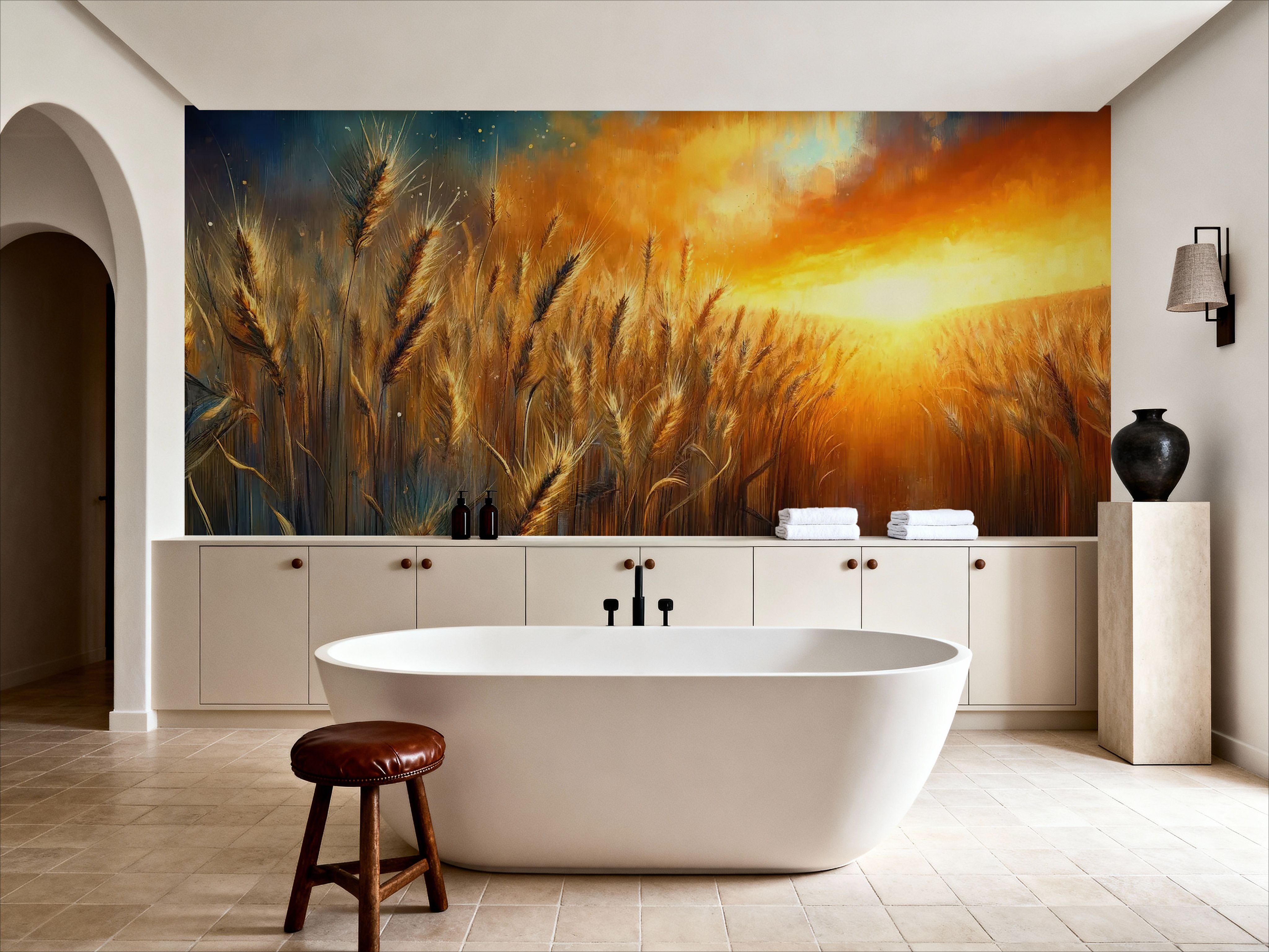 Wheat Field at a Radiant Sunset