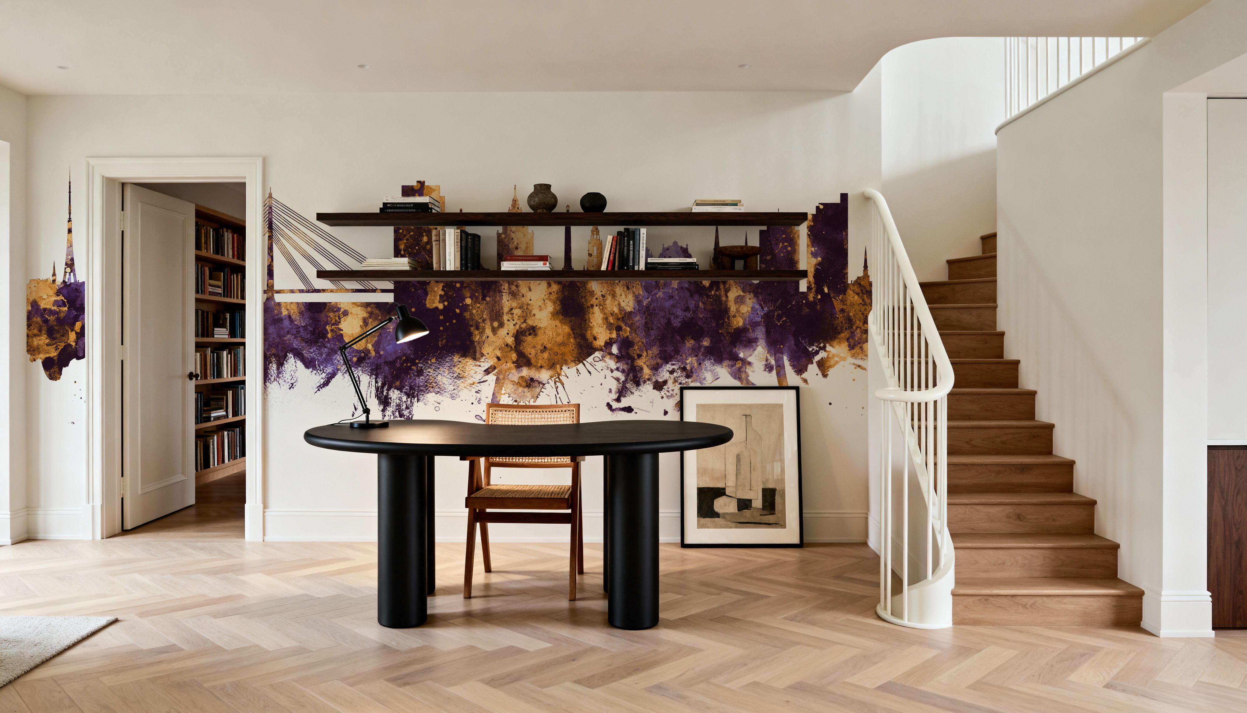 Riga Latvia Skyline Purple & Gold