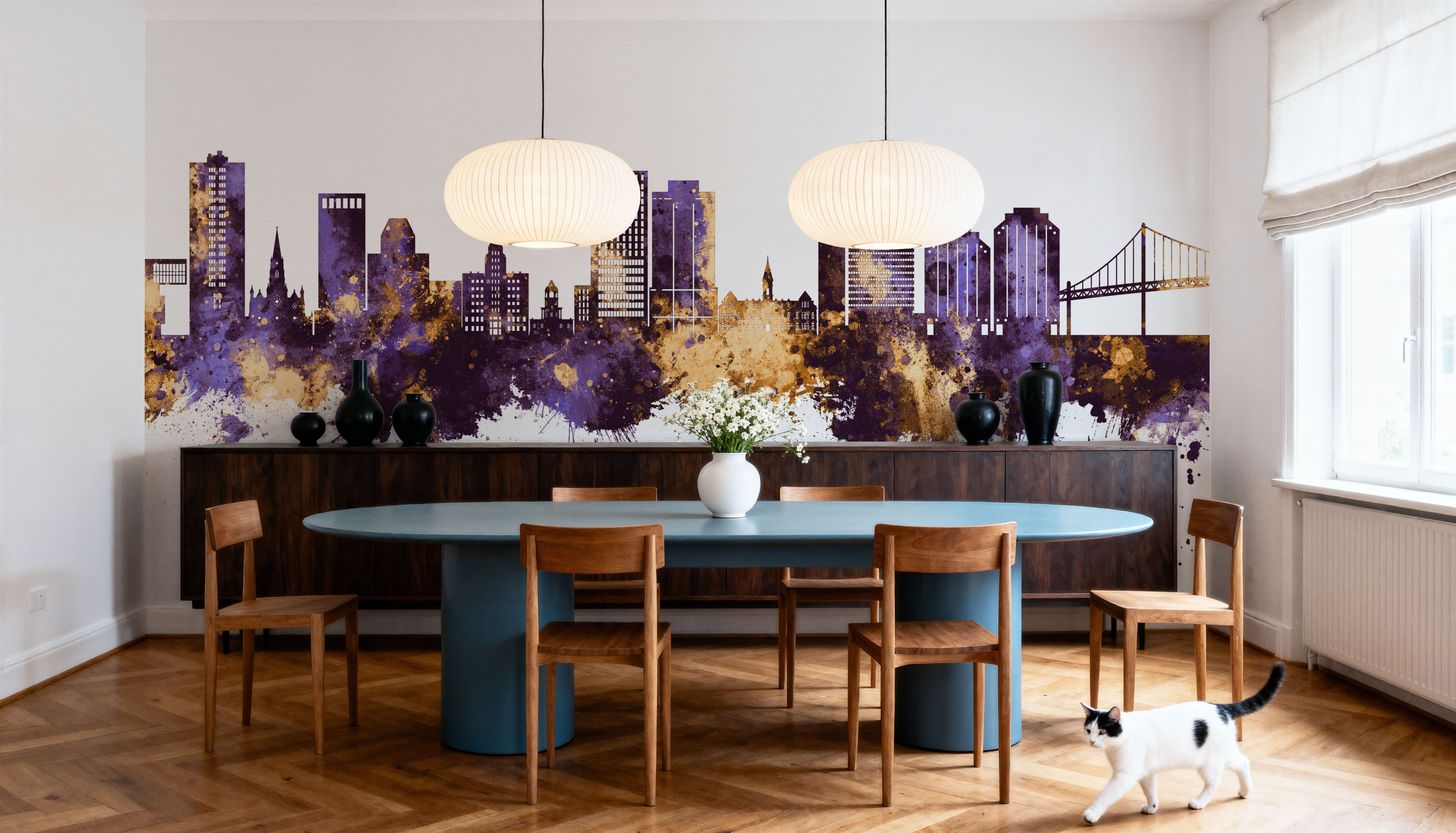 Halifax Canada Skyline Purple & Gold