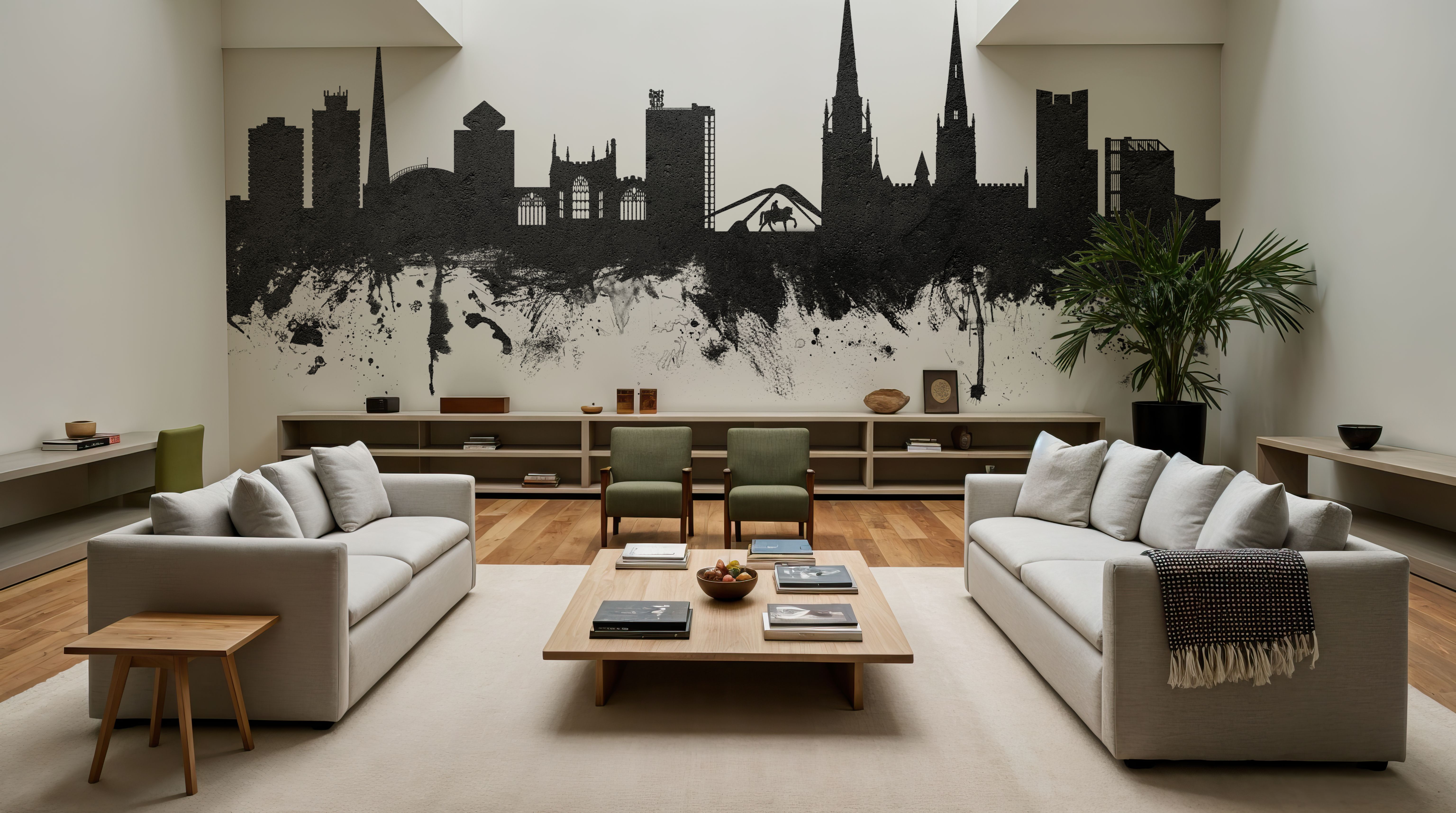 Coventry England Skyline Black & White
