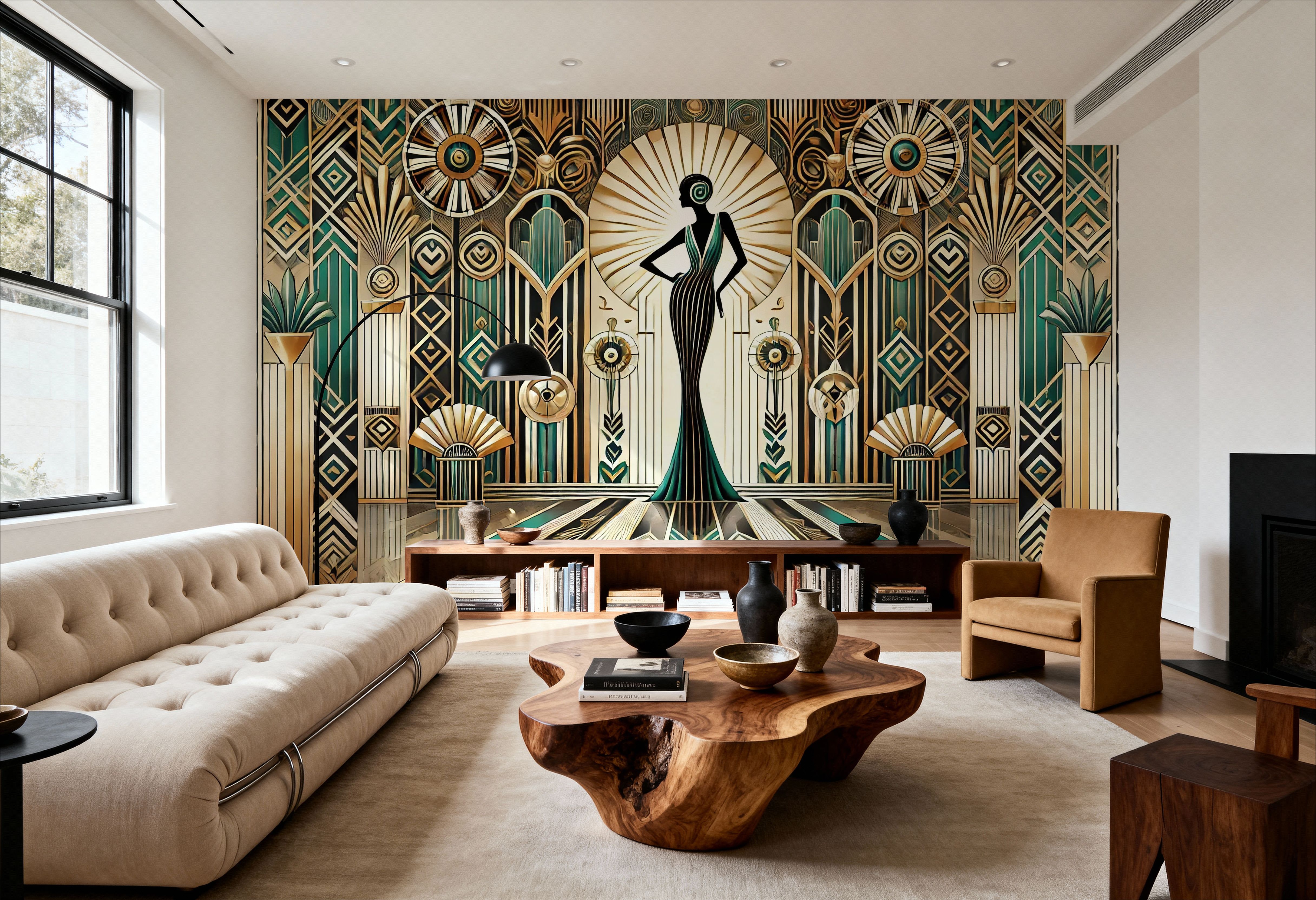 Vintage Elegance Scene in Art Deco