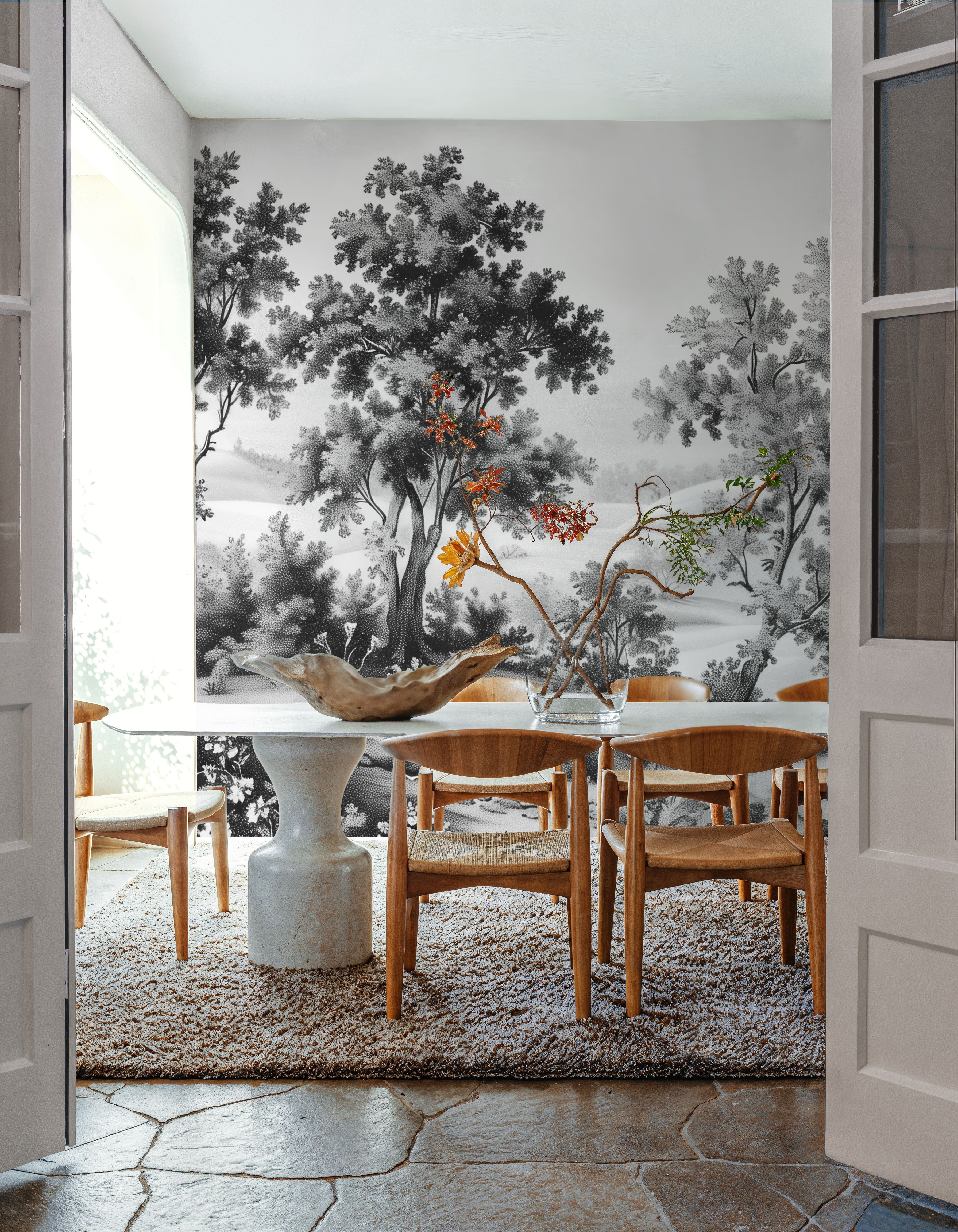 Pastoral Toile, Black & White