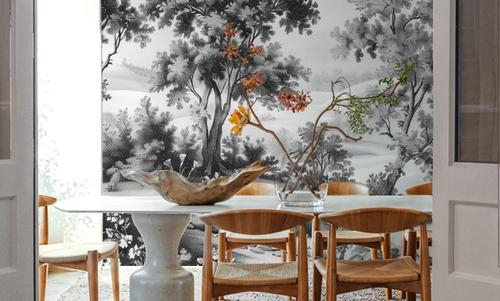 Pastoral Toile, Black & White