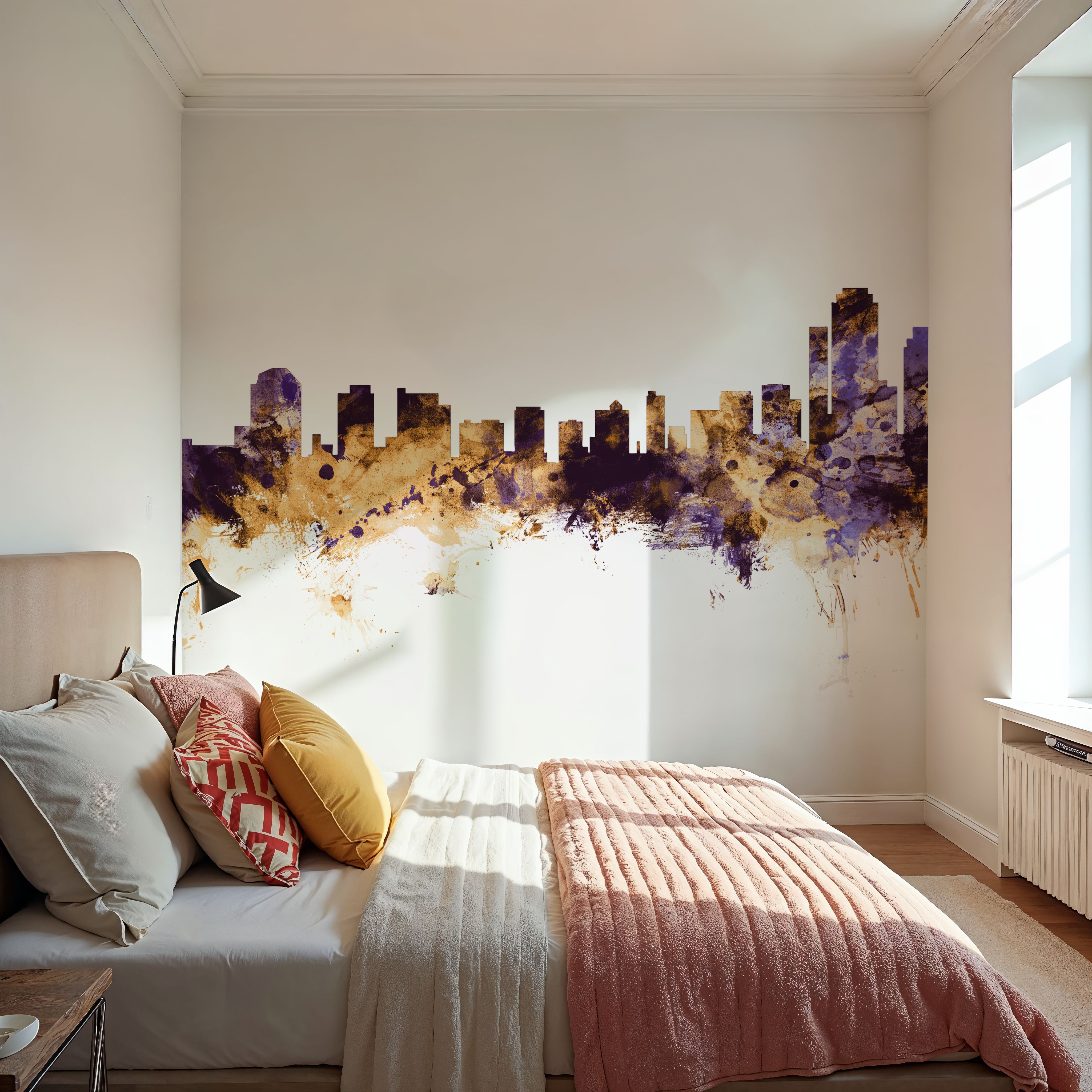 Wilmington Delaware Skyline Purple & Gold